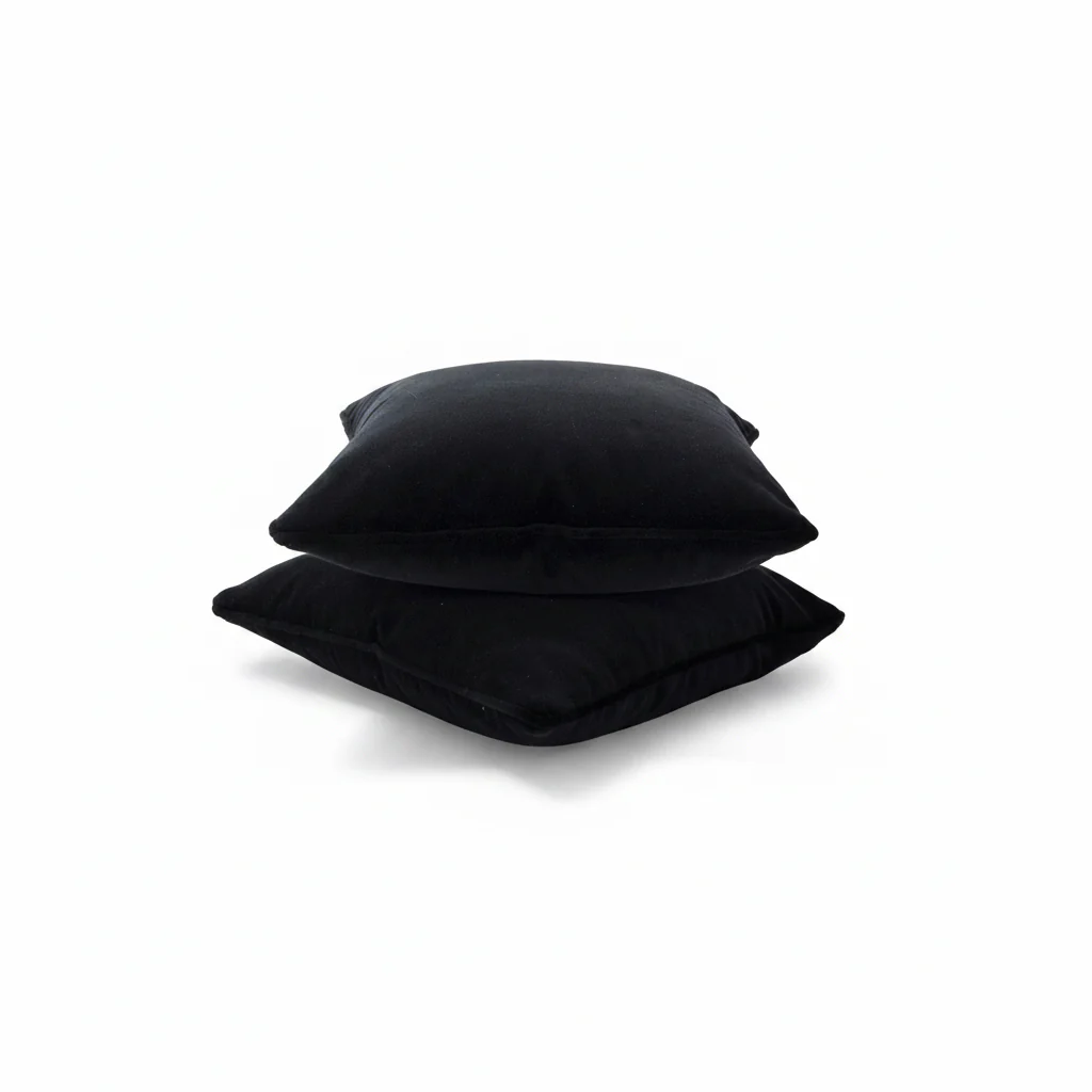17”x17” Throw Pillow ( Set of 2) - Black Velvet - Custom Upholstered Accent Pillows - Image 3