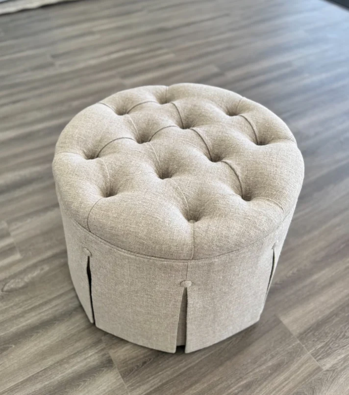 36" Tufted Round Ottoman / Coffee Table - Image 6
