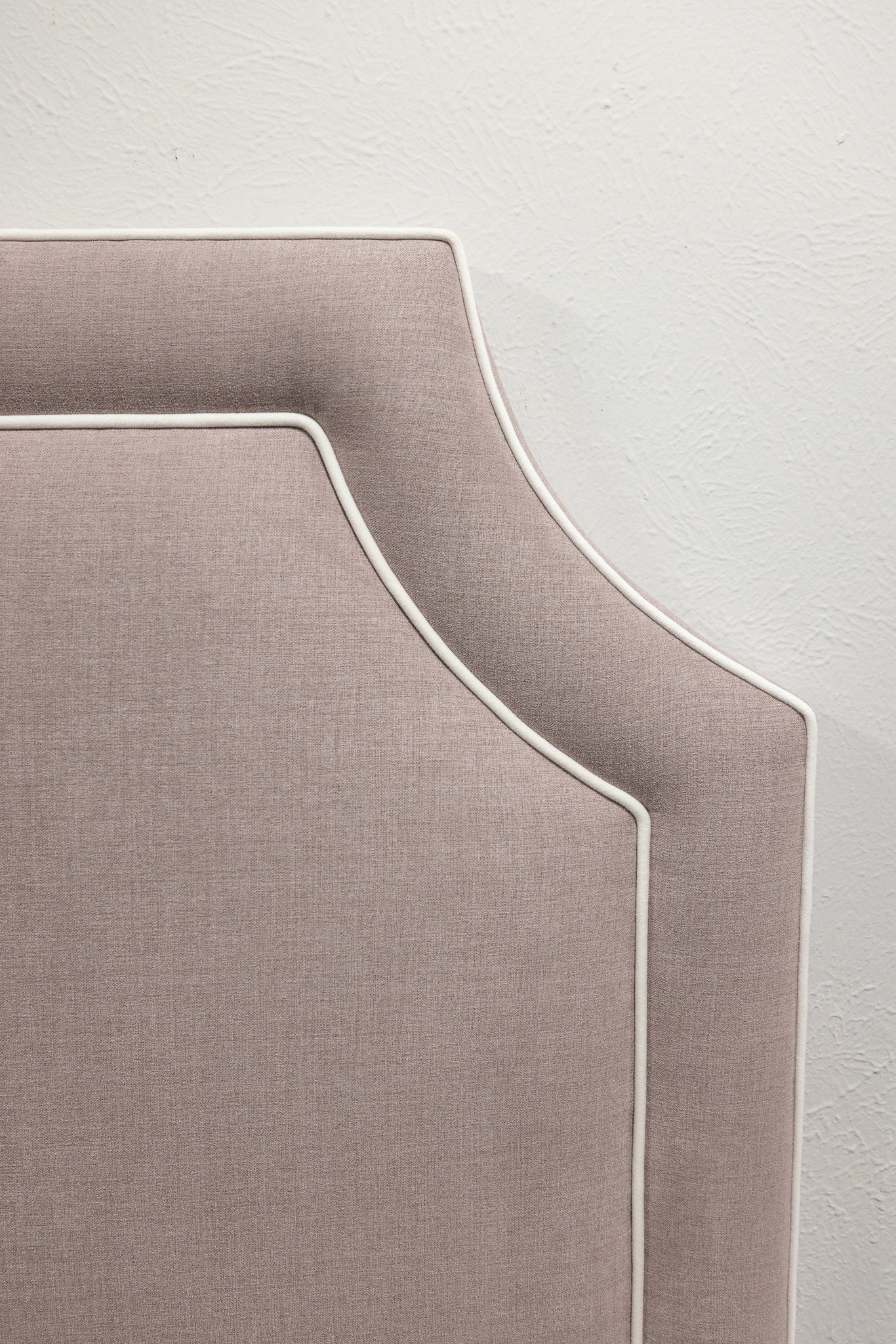 65” H Queen Headboard in Lilac Woven Fabric - White Trim - Image 3
