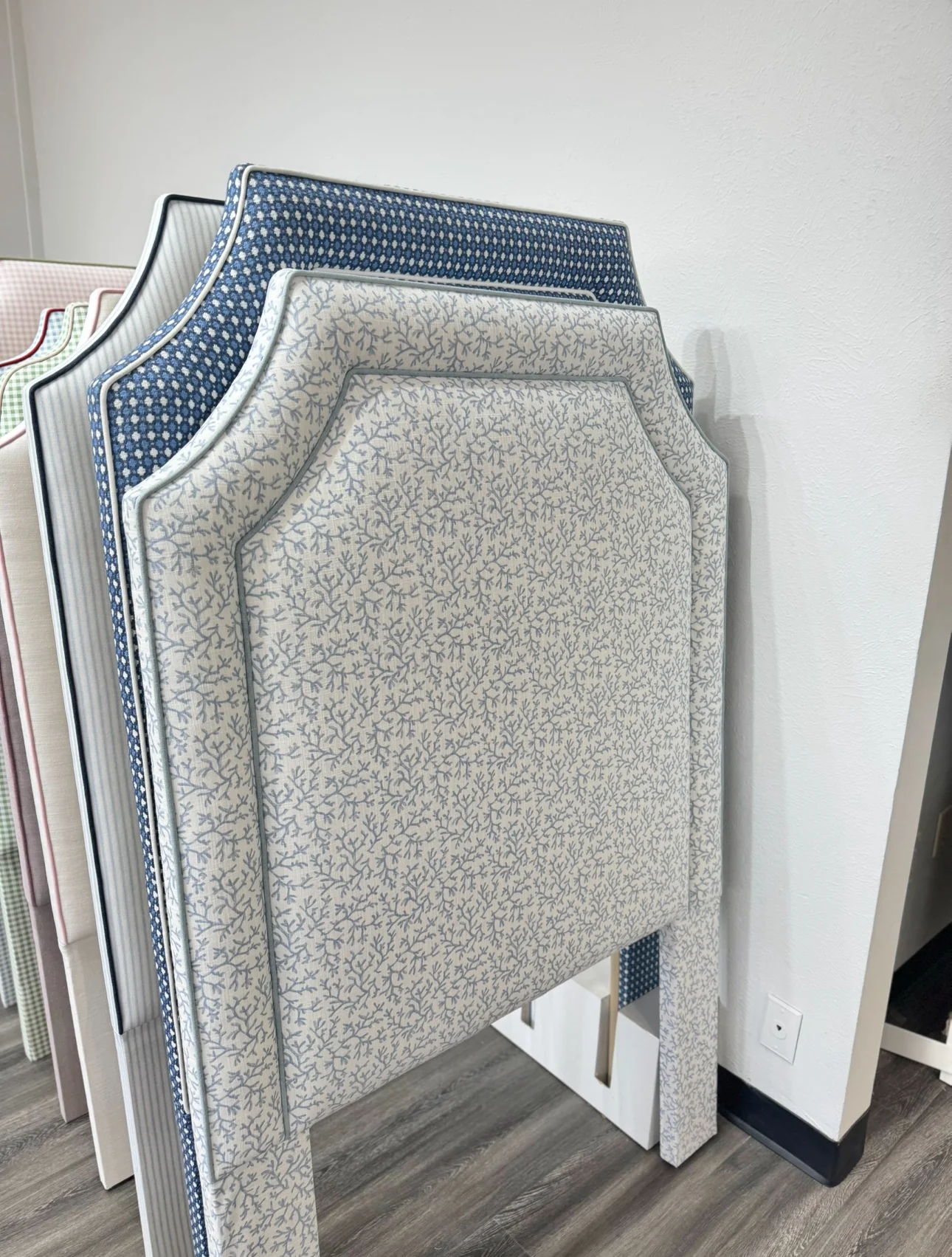60”H Twin Headboard Only - Blue Reef - Sky Blue Trim - Image 2