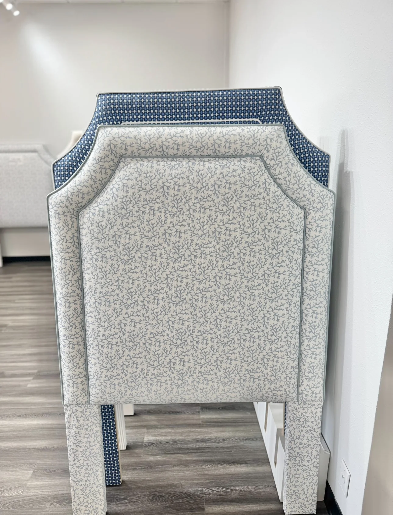 60”H Twin Headboard Only - Blue Reef - Sky Blue Trim - Image 4