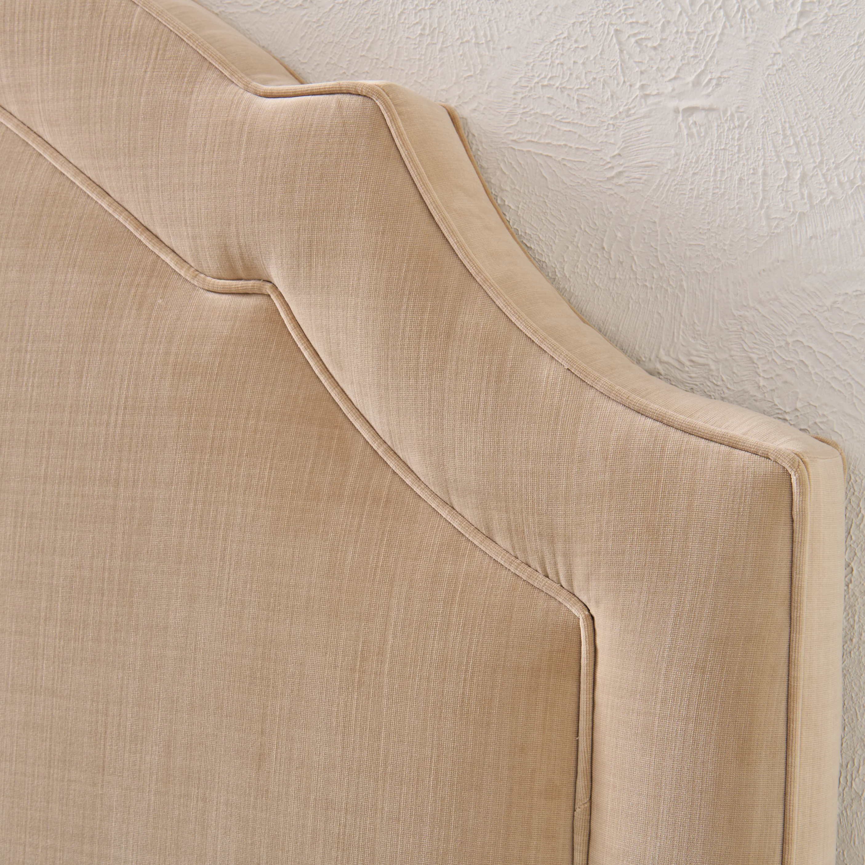 65”H King Headboard Only - Champagne Velvet Fabric - Self Welted - Image 2