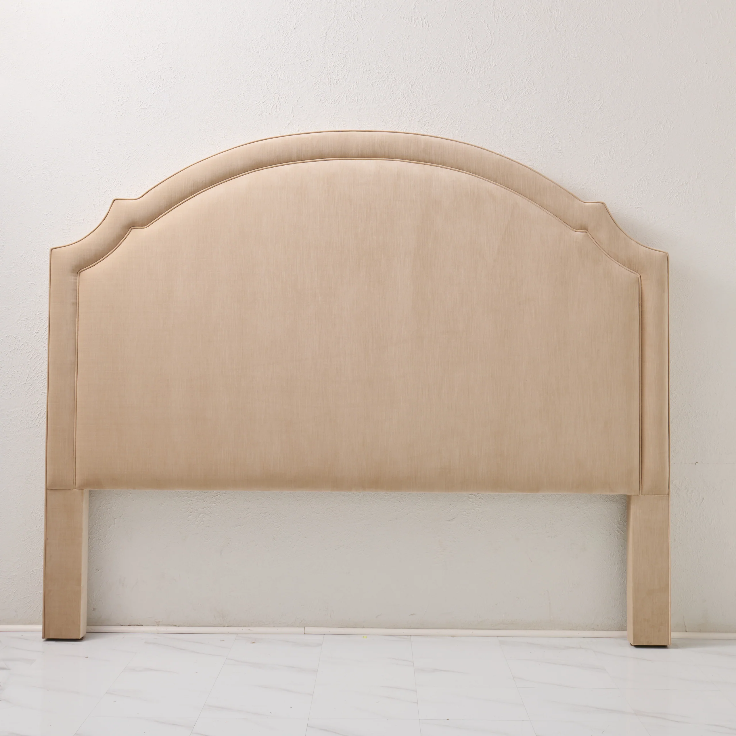 65”H King Headboard Only - Champagne Velvet Fabric - Self Welted - Image 5