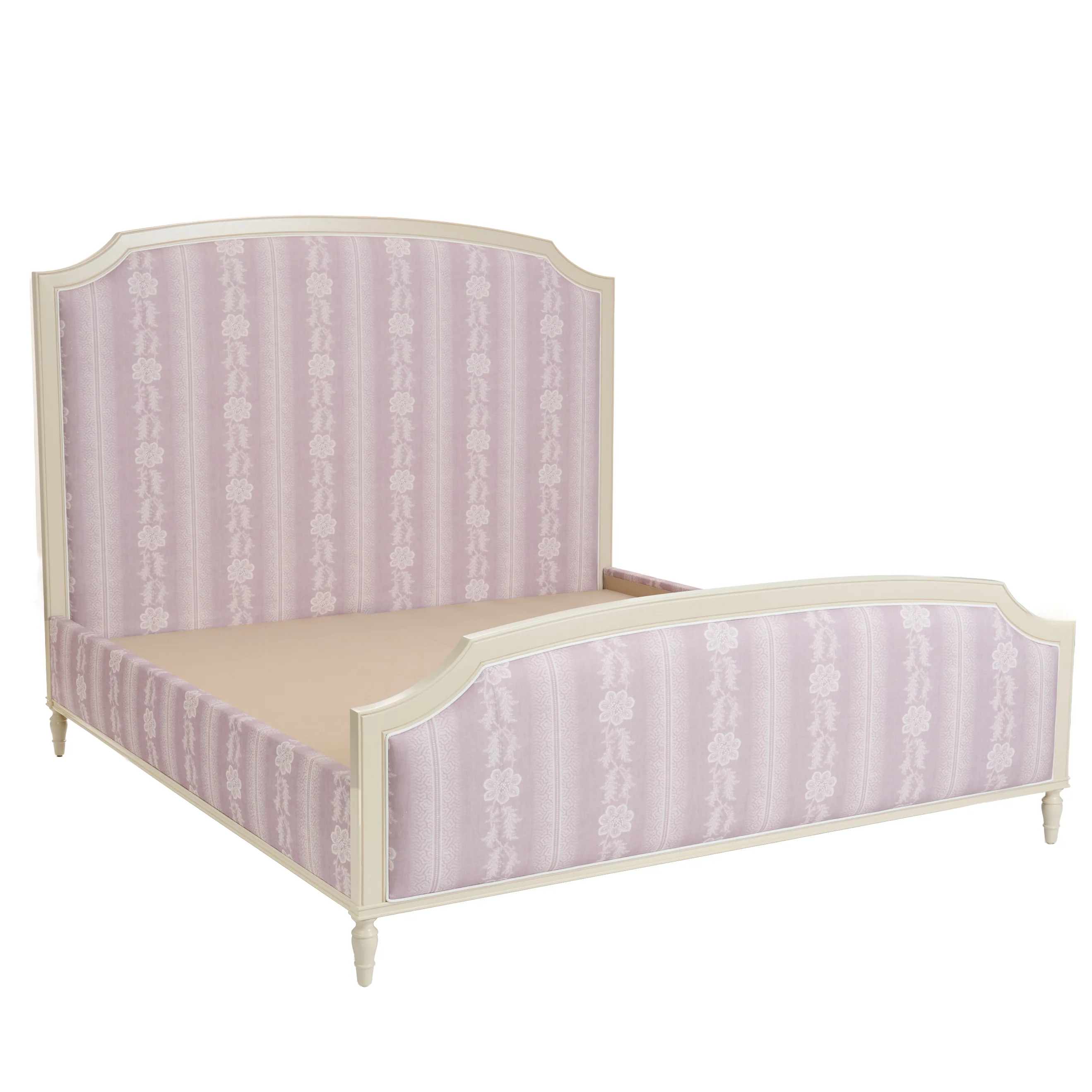 The Arabella King Platform Bed - Daphne Linen Fabric in Lilac