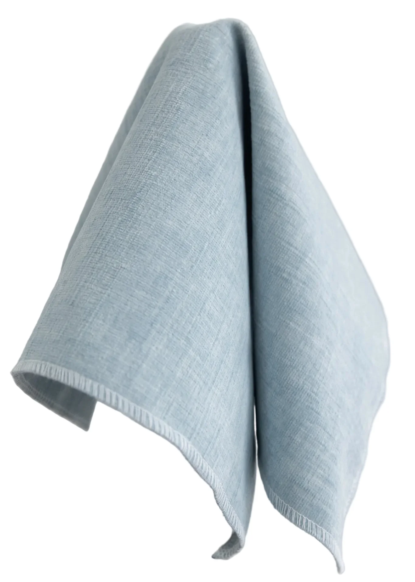 65" H King Platform Bed  - Seafoam Blue Performance Chenille Fabric - White Trim - Image 3