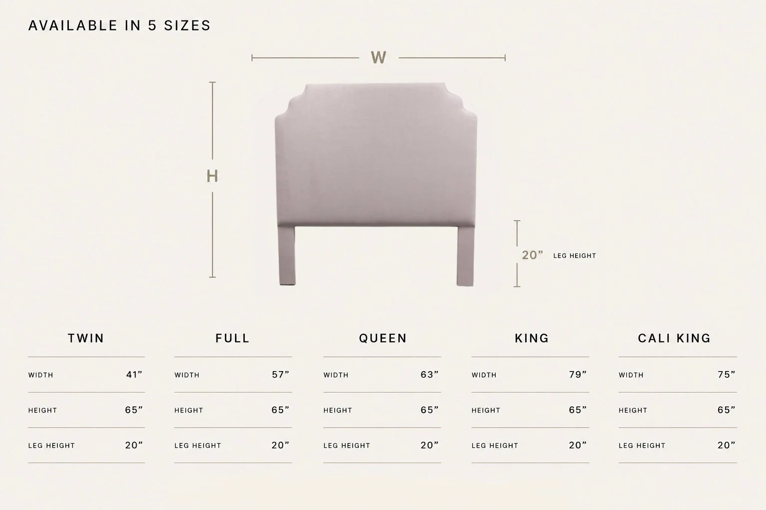 65”H Queen Headboard Only -  Lilac Woven - White Trim - Image 3