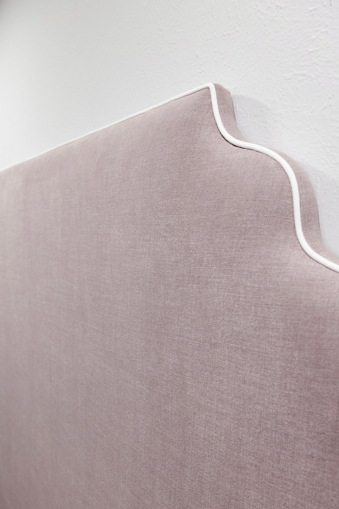 65”H Queen Headboard Only -  Lilac Woven - White Trim - Image 4