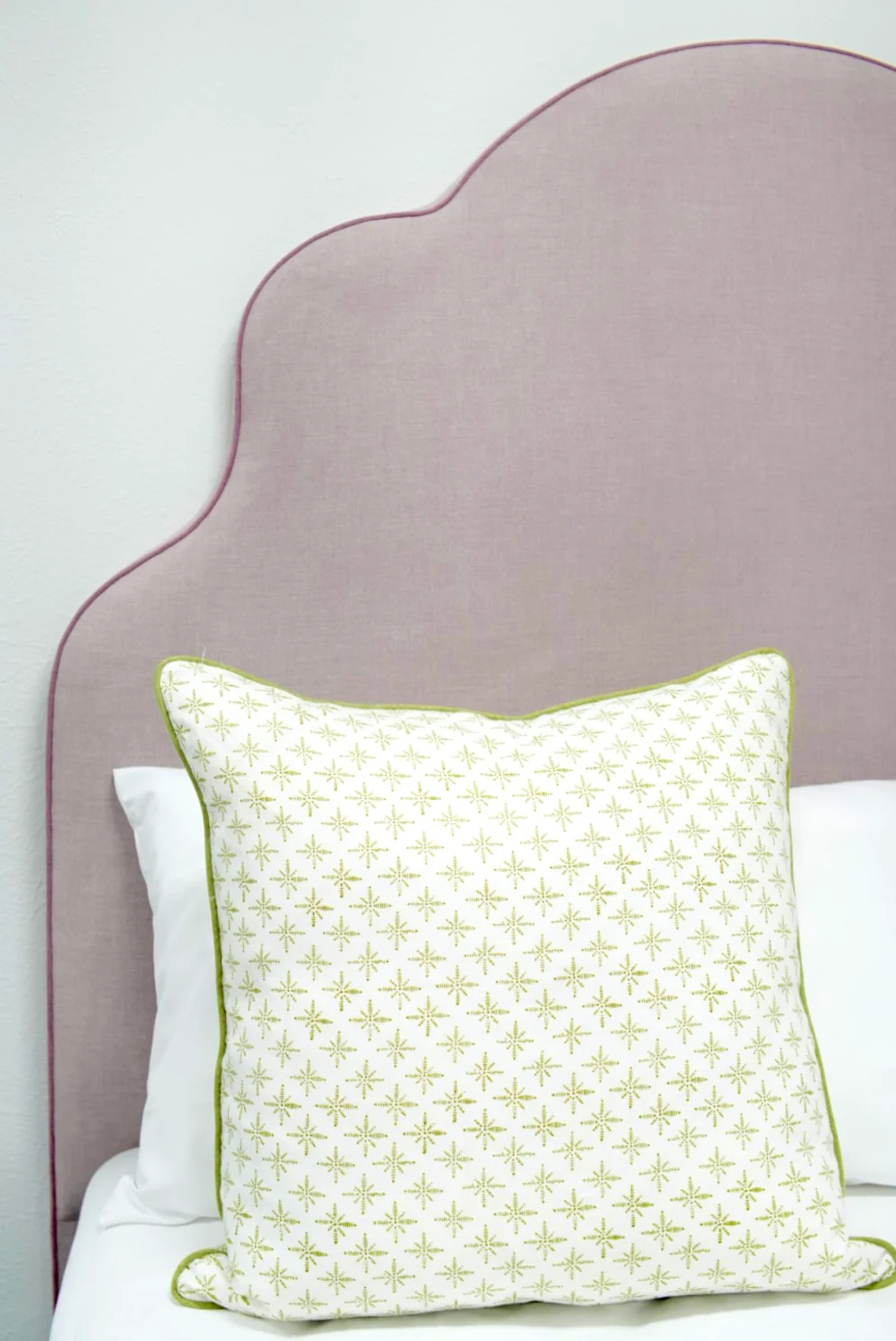 65āH Queen Headboard Only - Lilac Linen - Lavender Trim - Image 2