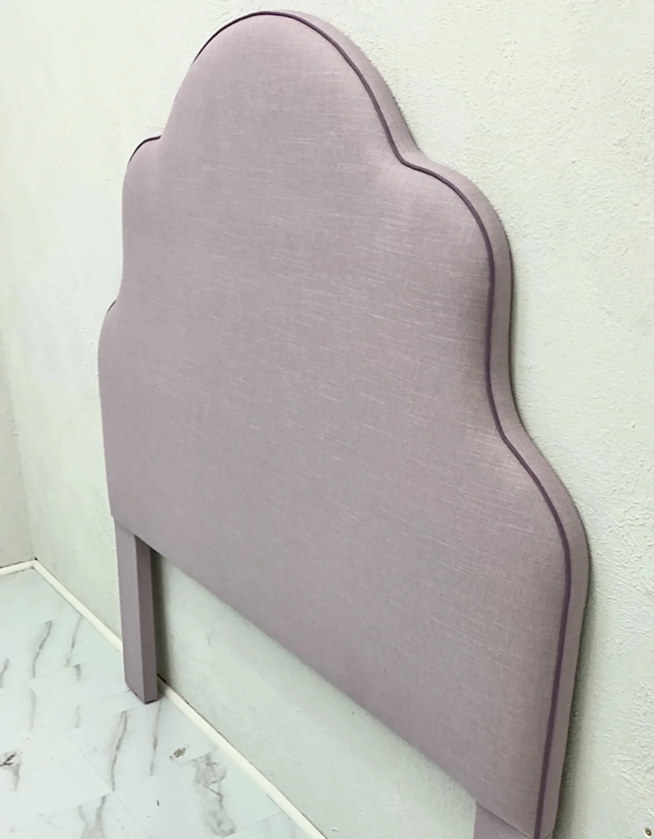65āH Queen Headboard Only - Lilac Linen - Lavender Trim - Image 5