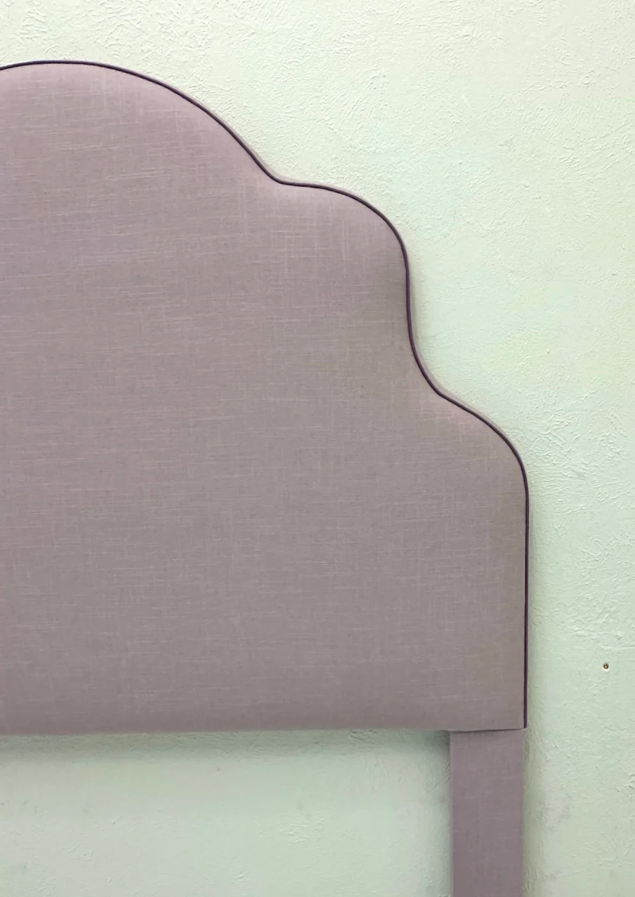 65āH Queen Headboard Only - Lilac Linen - Lavender Trim - Image 6