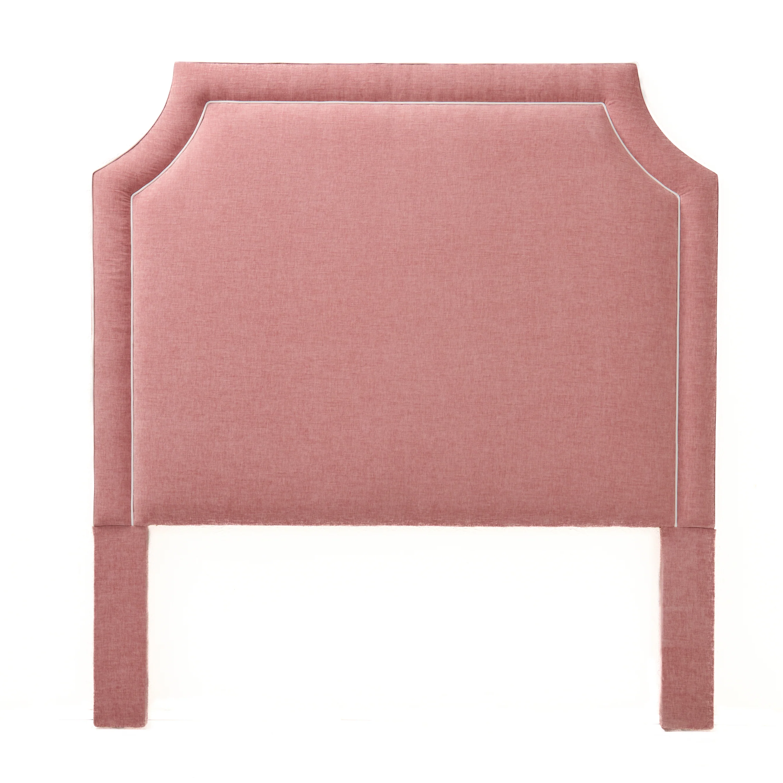 65" H Queen Headboard Only - Petal Pink - White Trim