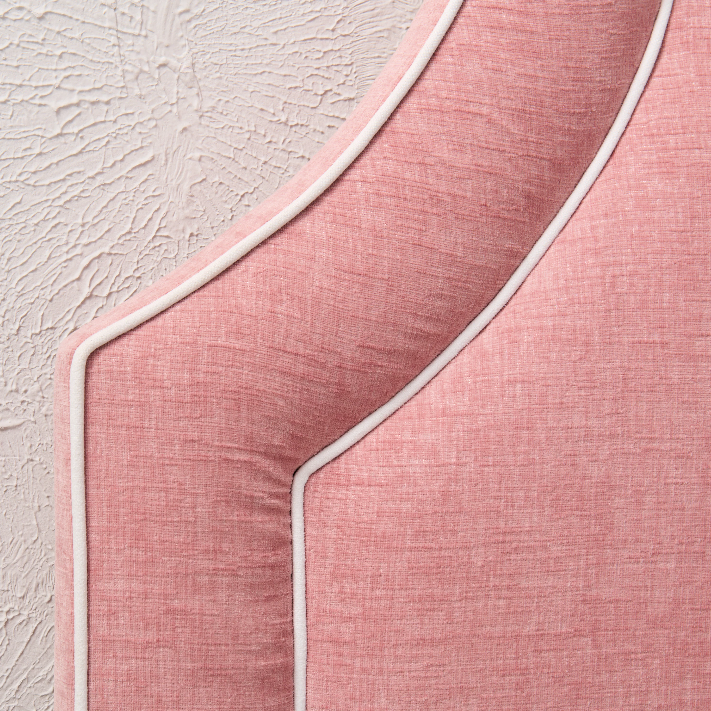 65" H Queen Headboard Only - Petal Pink - White Trim - Image 2