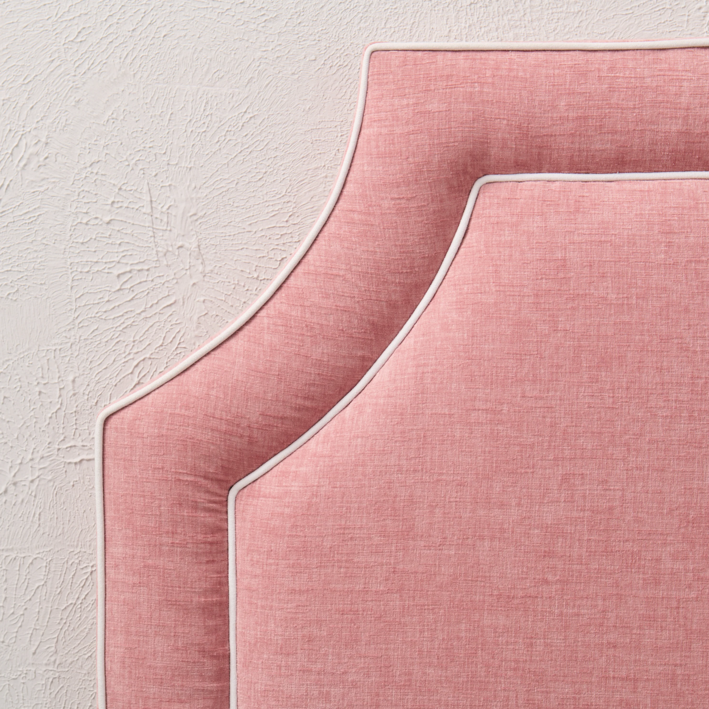 65" H Queen Headboard Only - Petal Pink - White Trim - Image 3