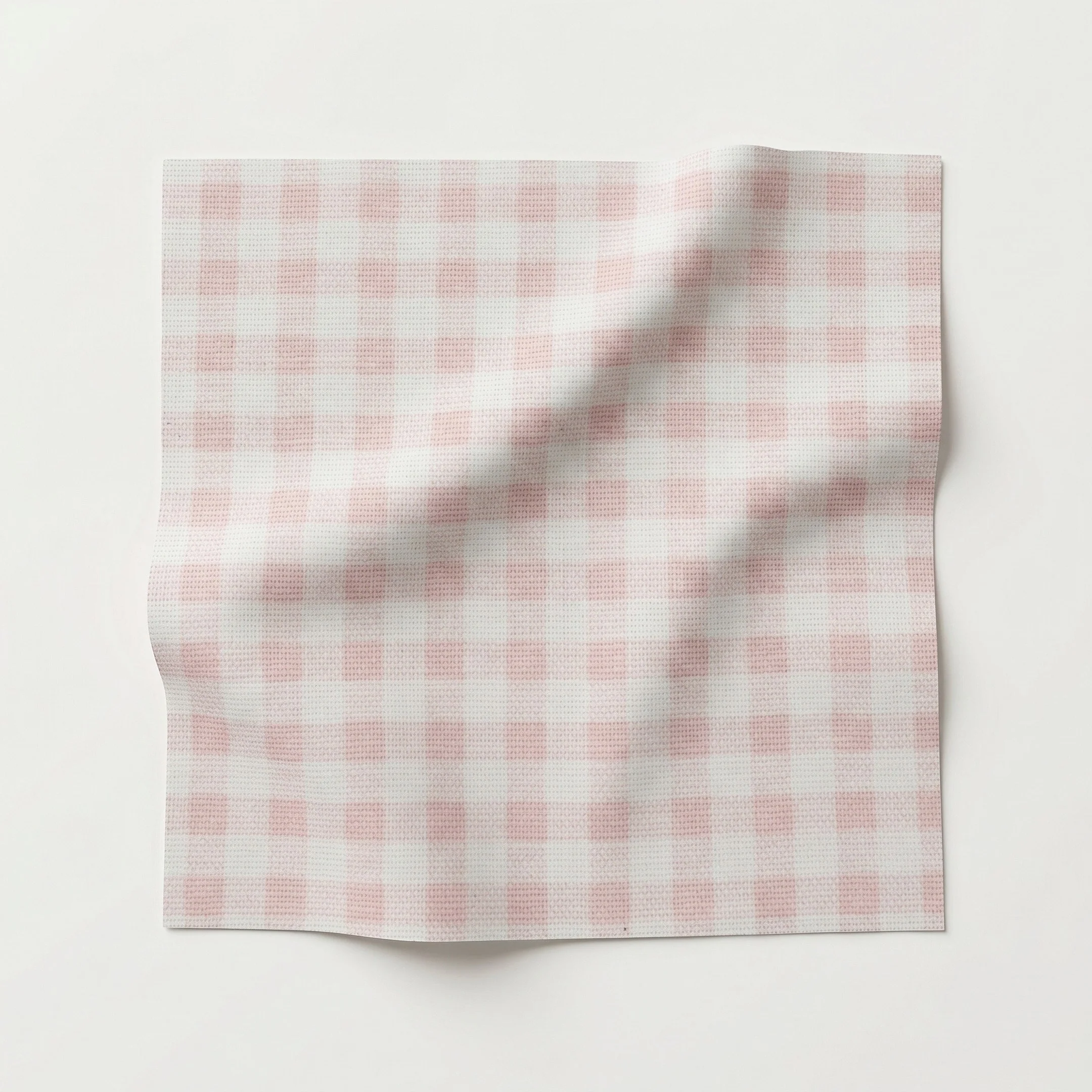 65" H Queen Upholstered Platform Bed - Brown Wooden Legs - Bella Pink Gingham Fabric with Pear Green Trim - Image 3
