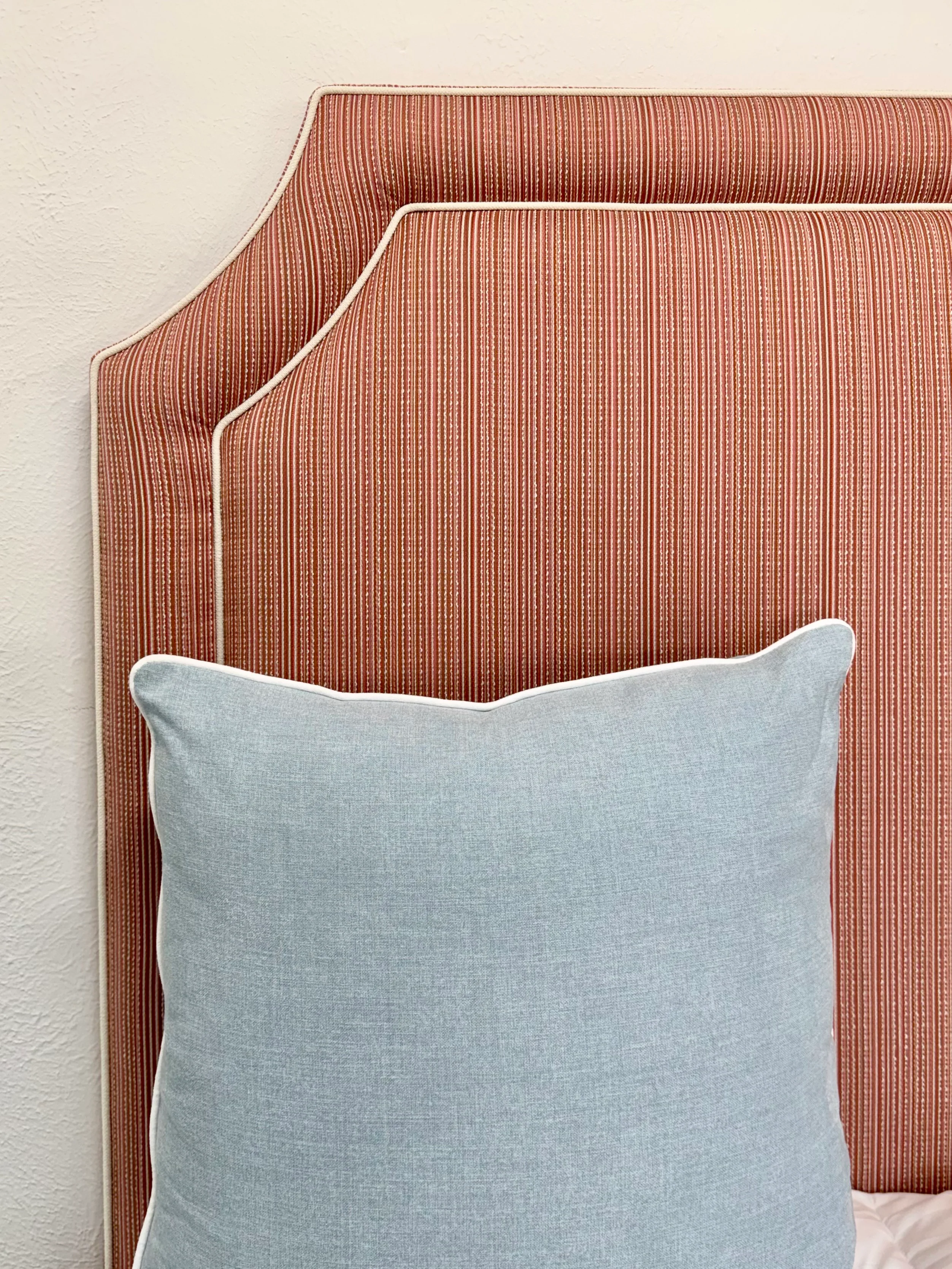 65āH Twin Headboard in Performance Fabric - White Trim - Image 2