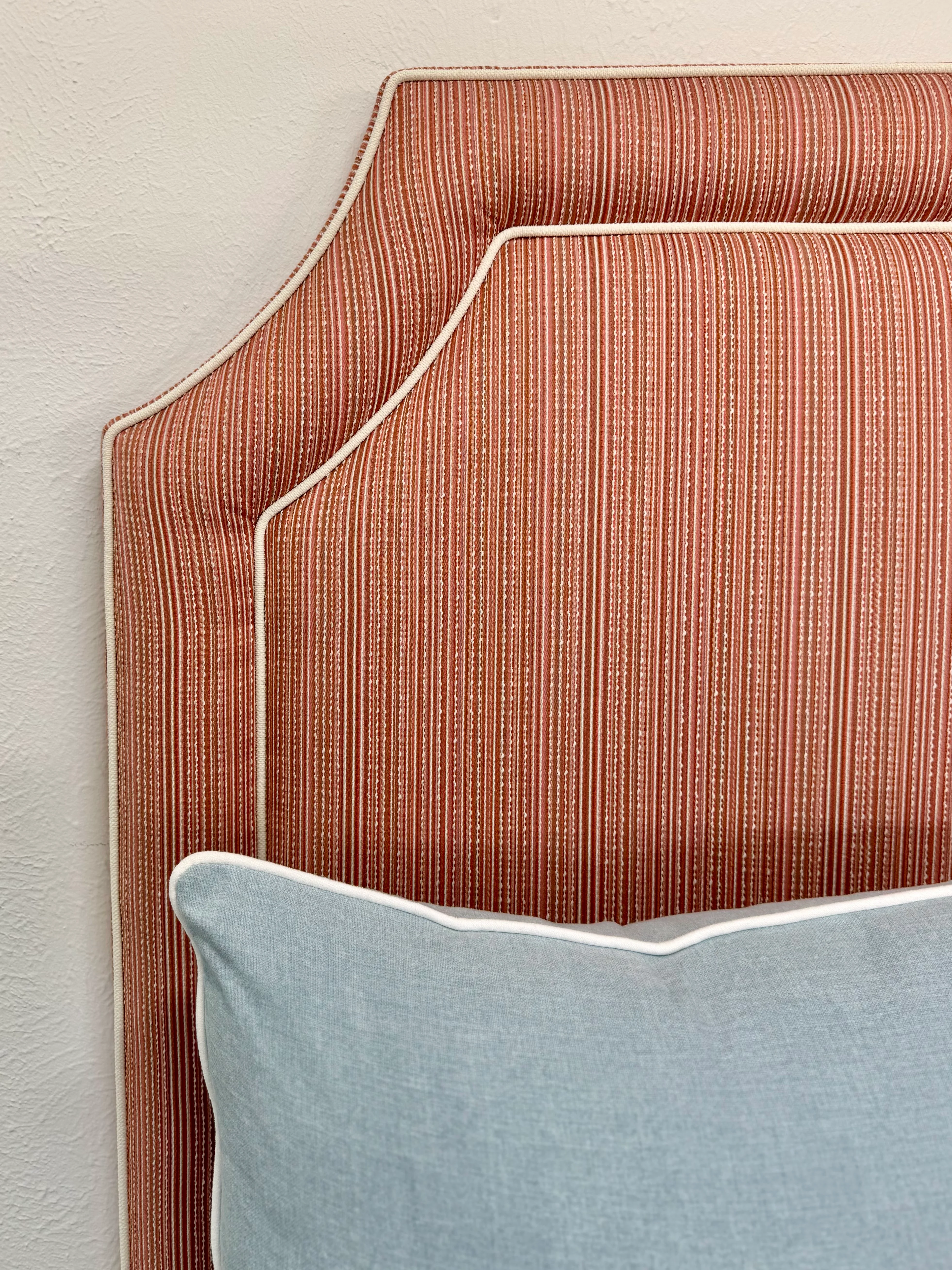 65āH Twin Headboard in Performance Fabric - White Trim - Image 4