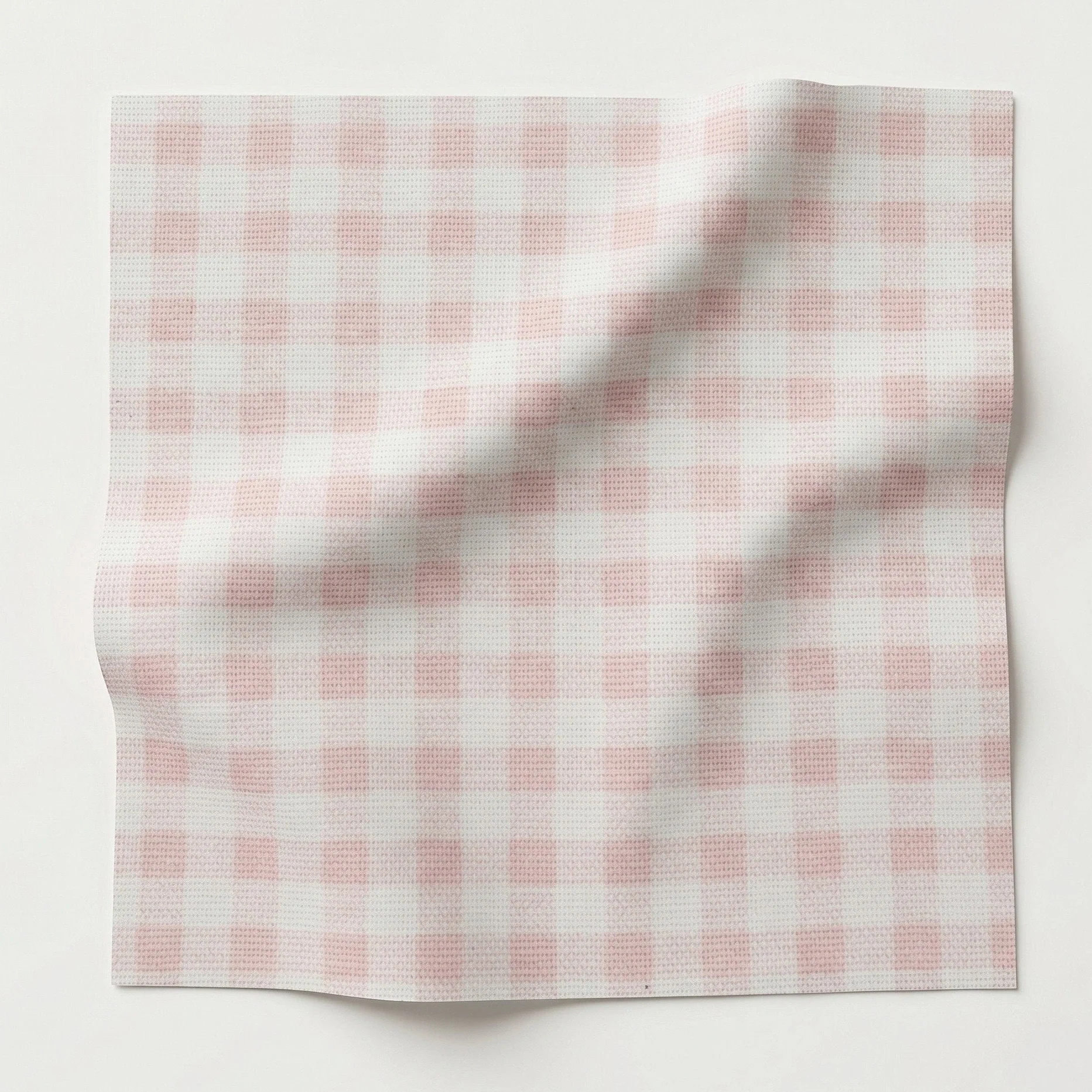 65" H Twin Headboard in Light Pink Gingham Fabric - Green Trim - Image 2