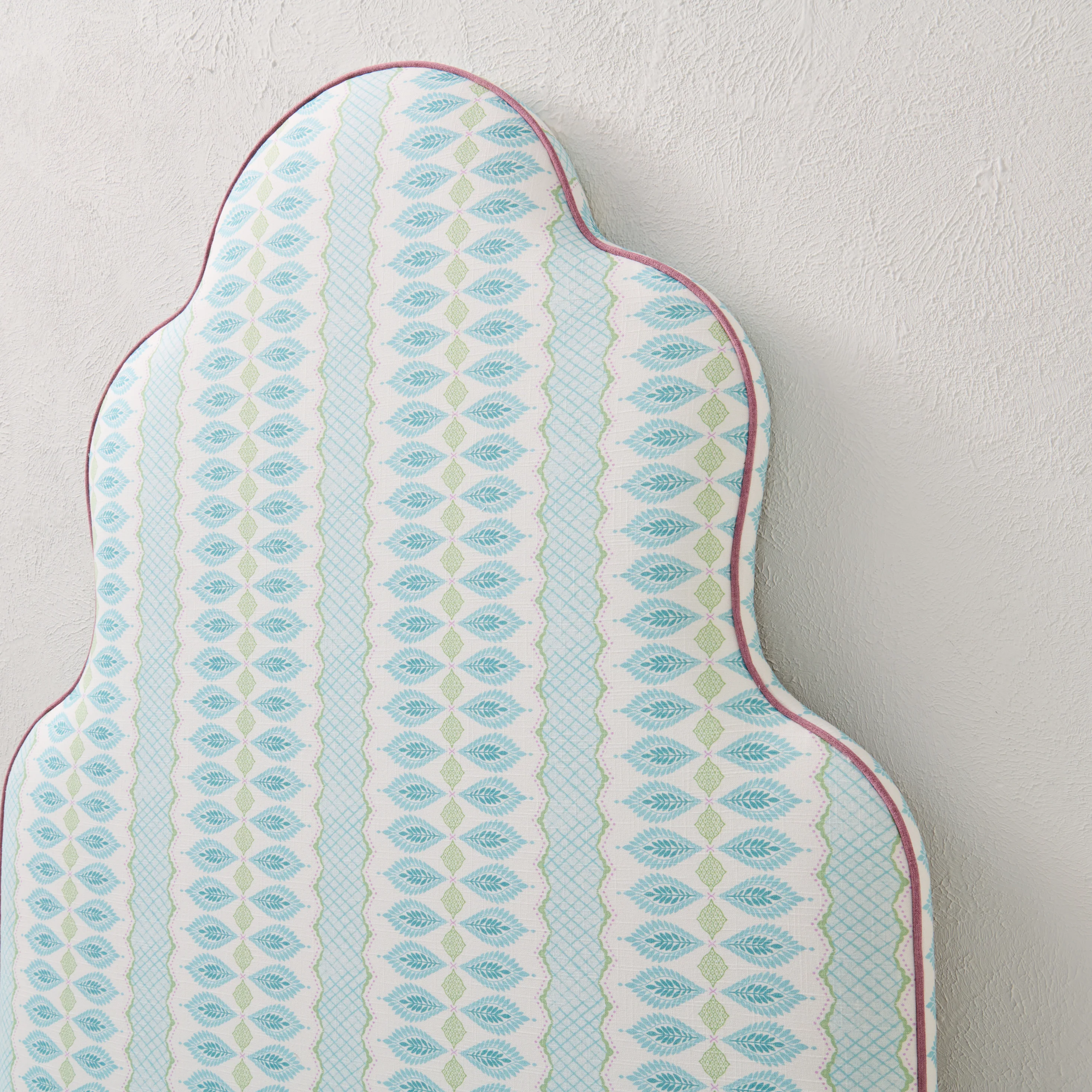 65" H Twin Headboard in Lillian August Print Fabric - Lavender Trim - Image 3