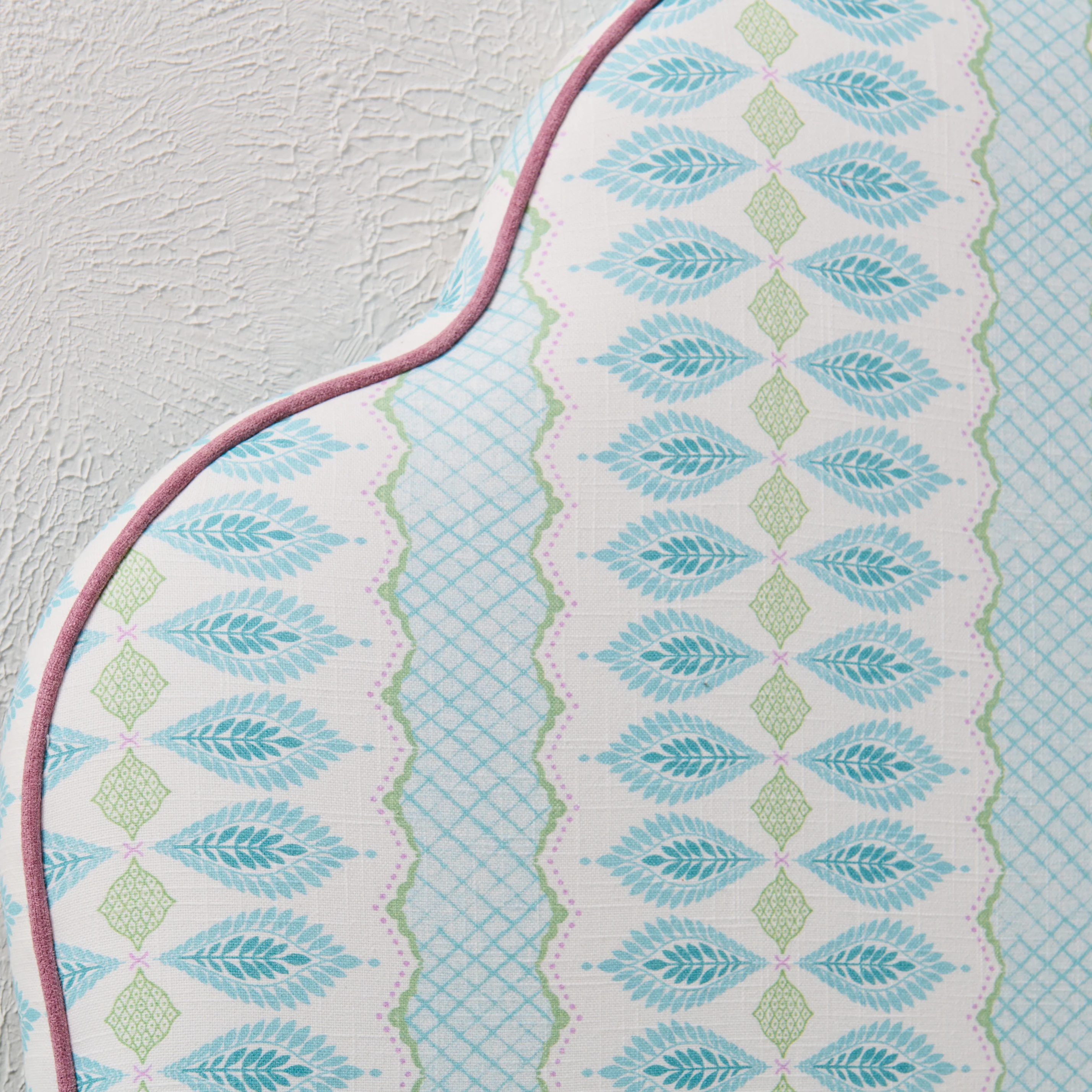 65" H Twin Headboard in Lillian August Print Fabric - Lavender Trim - Image 4