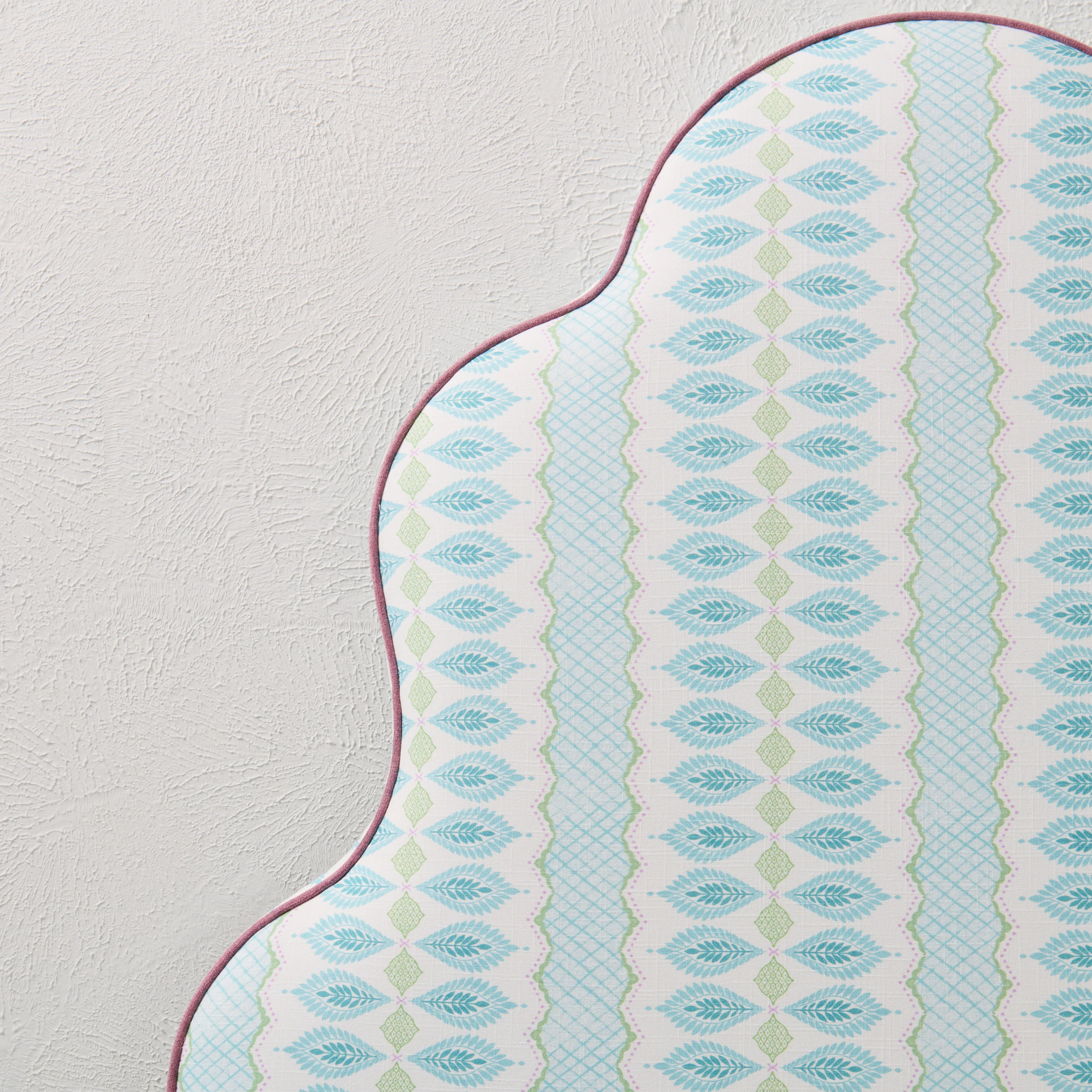 65" H Twin Headboard in Lillian August Print Fabric - Lavender Trim - Image 6