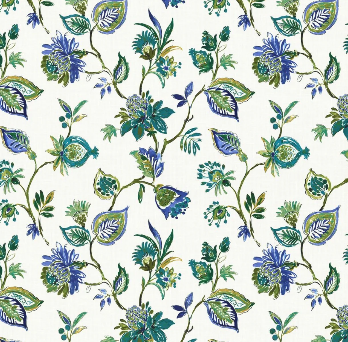65"H King Headboard in Floral Bouquet Fabric - Contrast Trim - Image 3