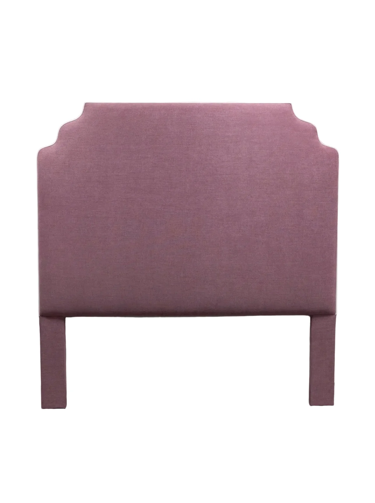 65"H Queen Headboard in Lavender Woven Fabric - White Trim