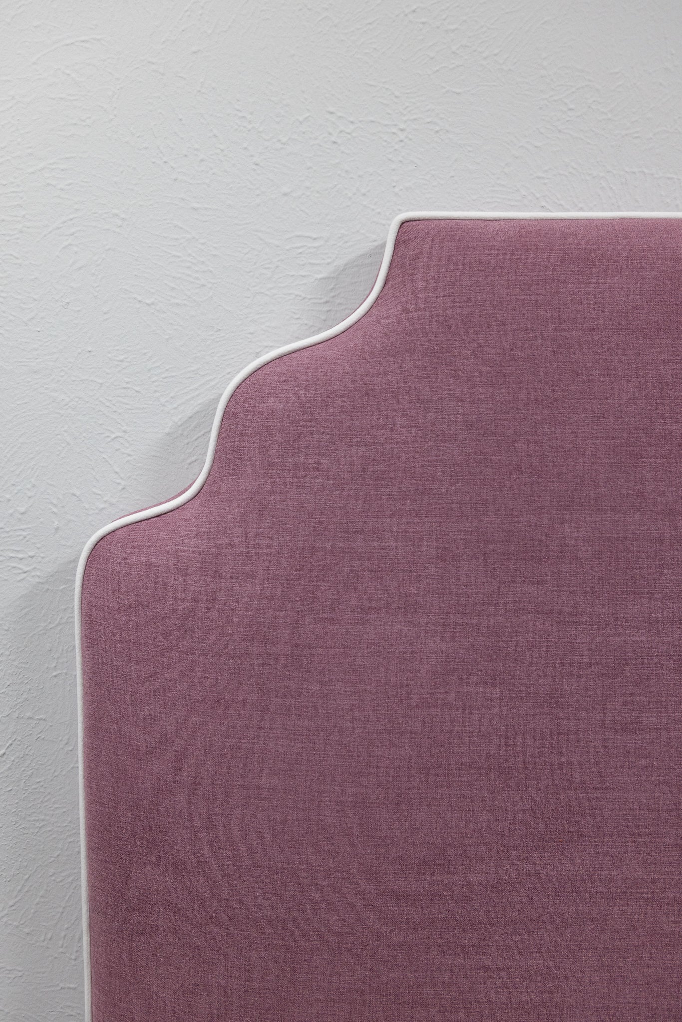 65"H Queen Headboard in Lavender Woven Fabric - White Trim - Image 3