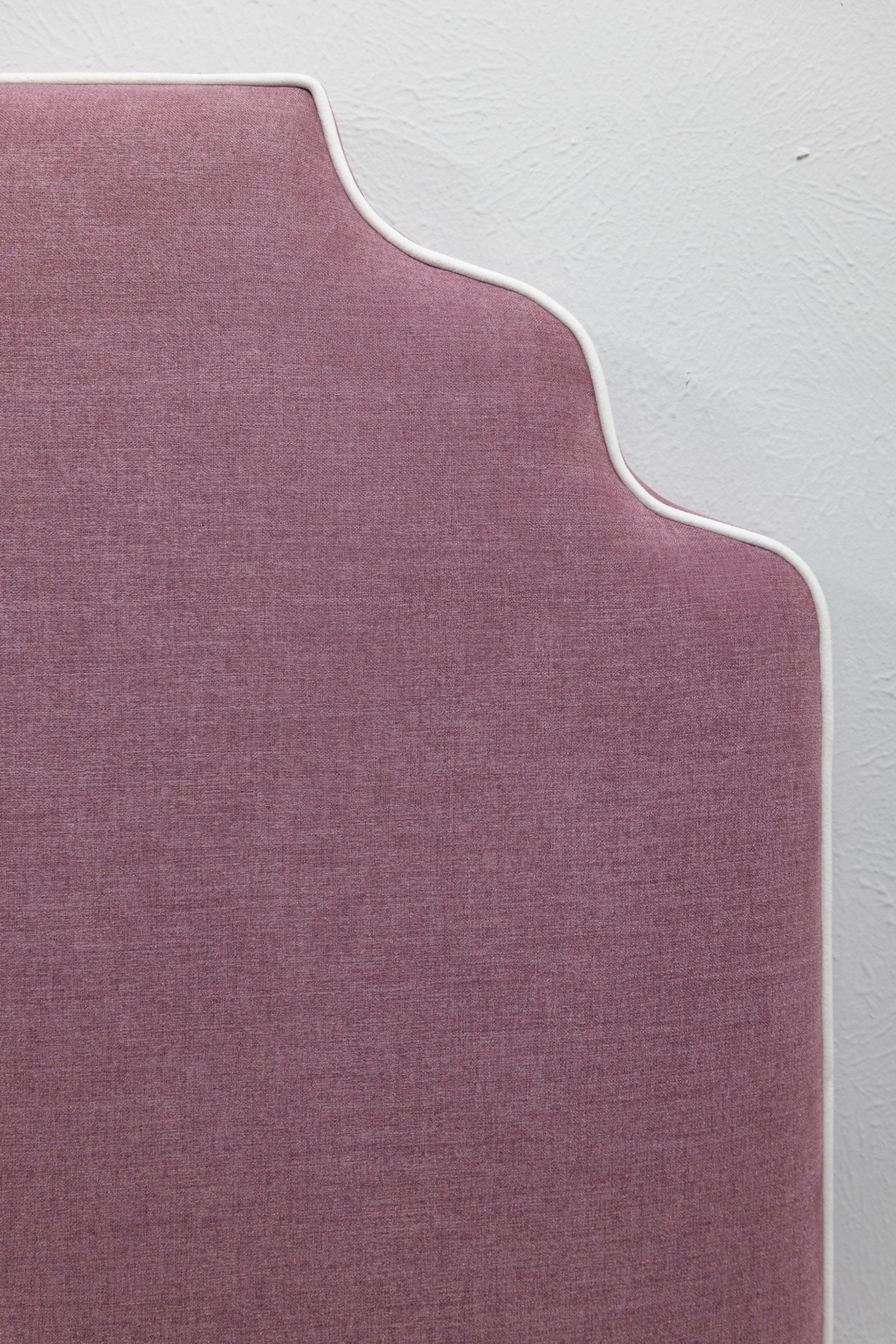 65"H Queen Headboard in Lavender Woven Fabric - White Trim - Image 4