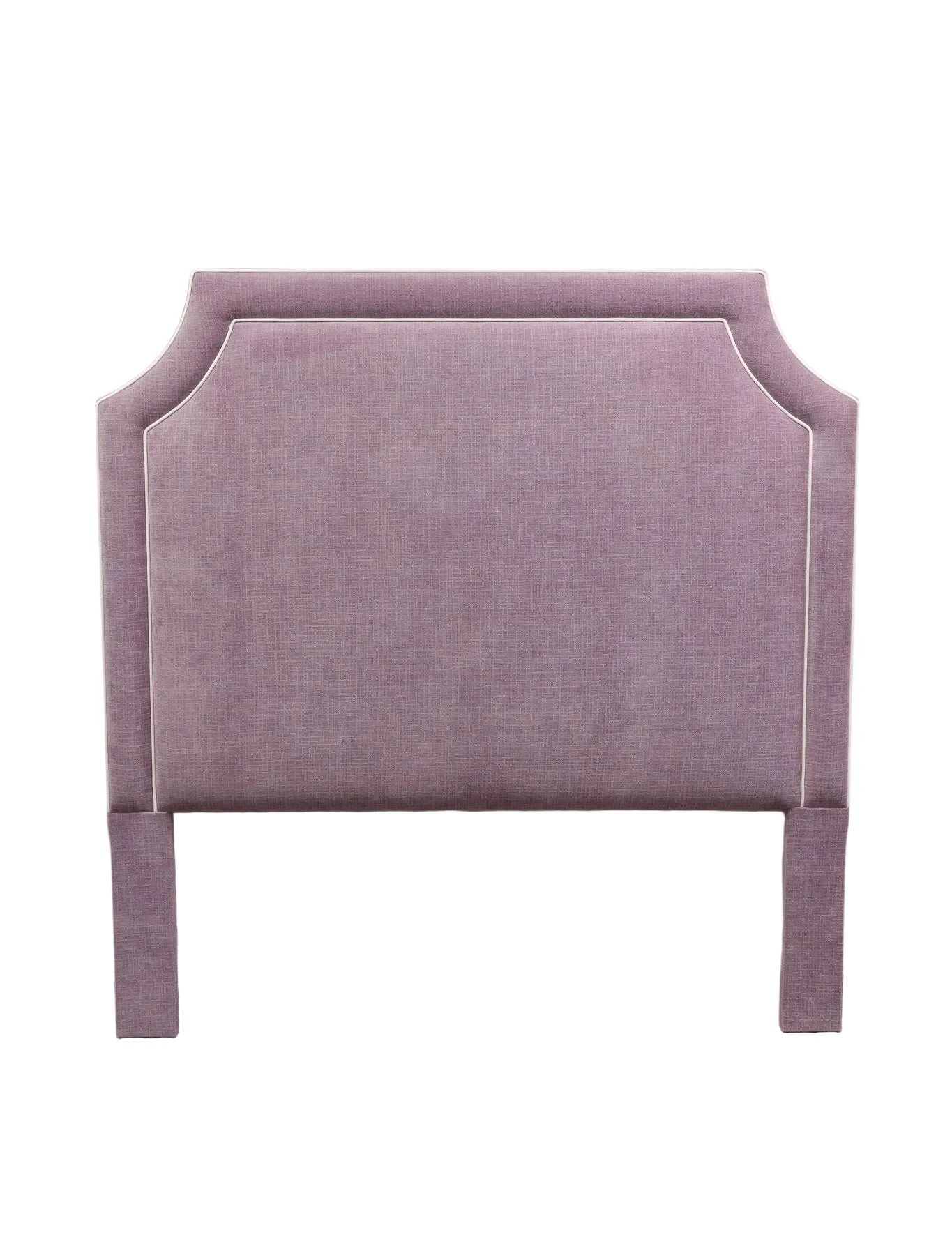 65"H Queen Headboard in Performance Lavender Chenille Fabric - White Trim