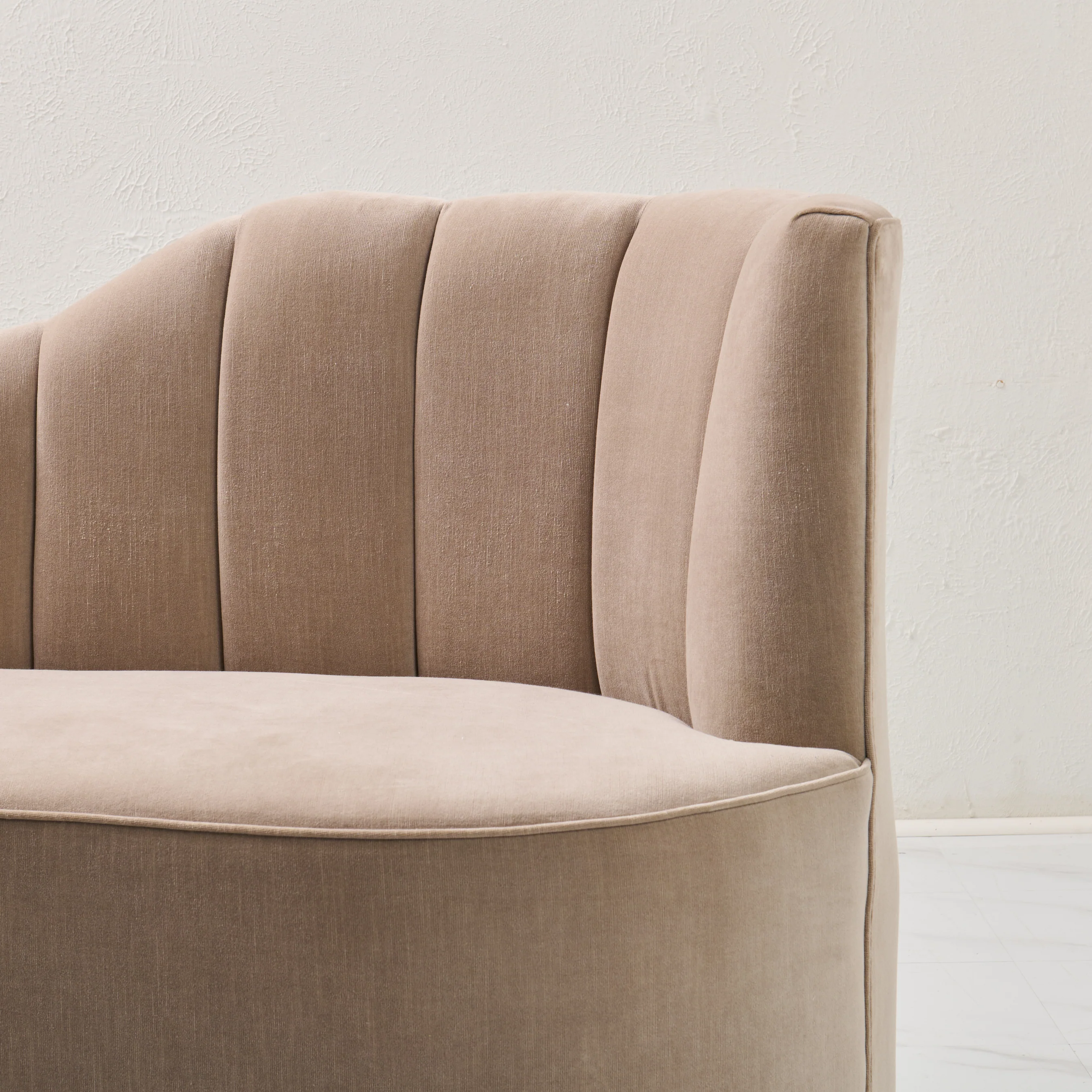 72" L Curved Loveseat Channeled Banquette - Image 3