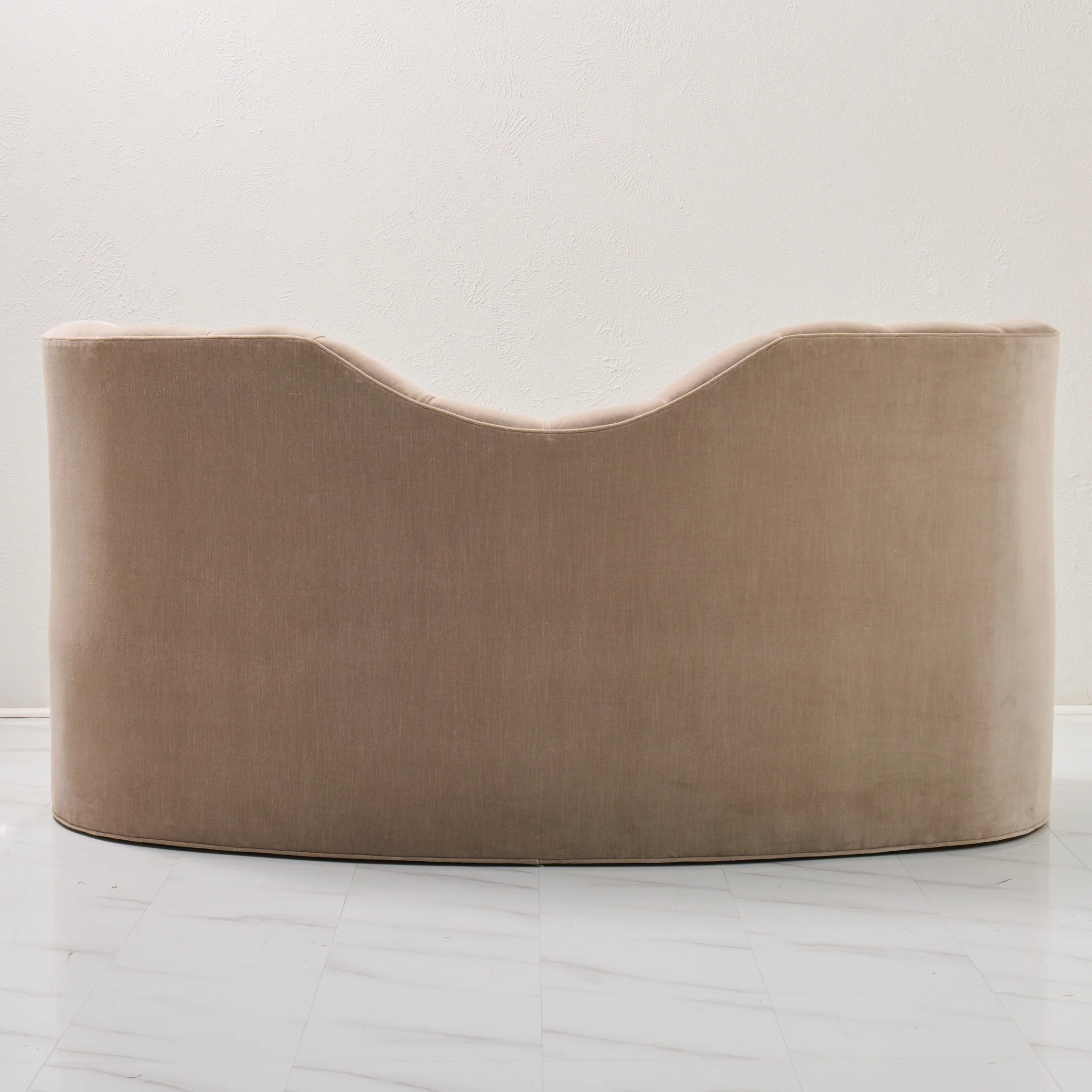 72" L Curved Loveseat Channeled Banquette - Image 6