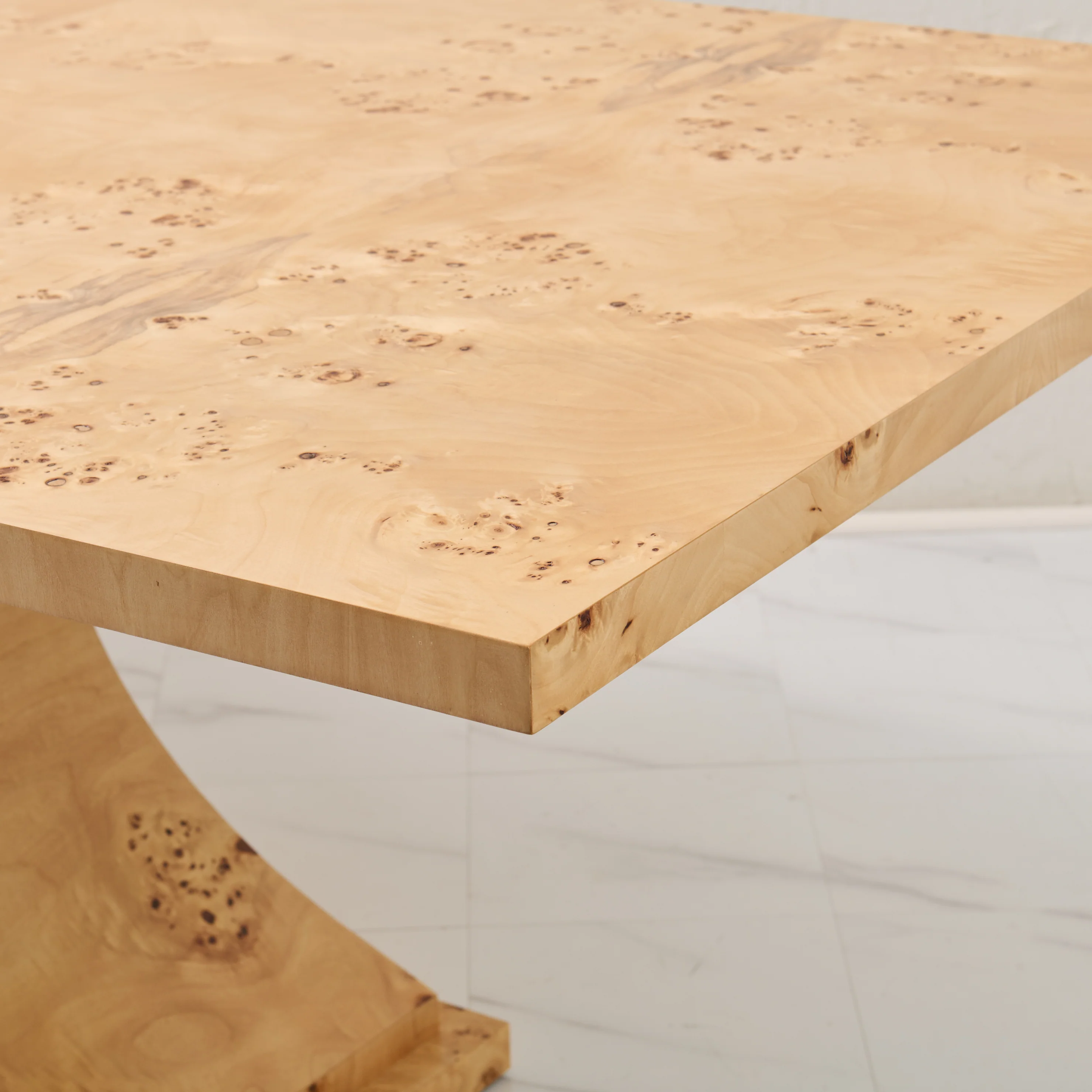 Custom Mappa Burlwood Dining Table – Amber Finish - Image 4