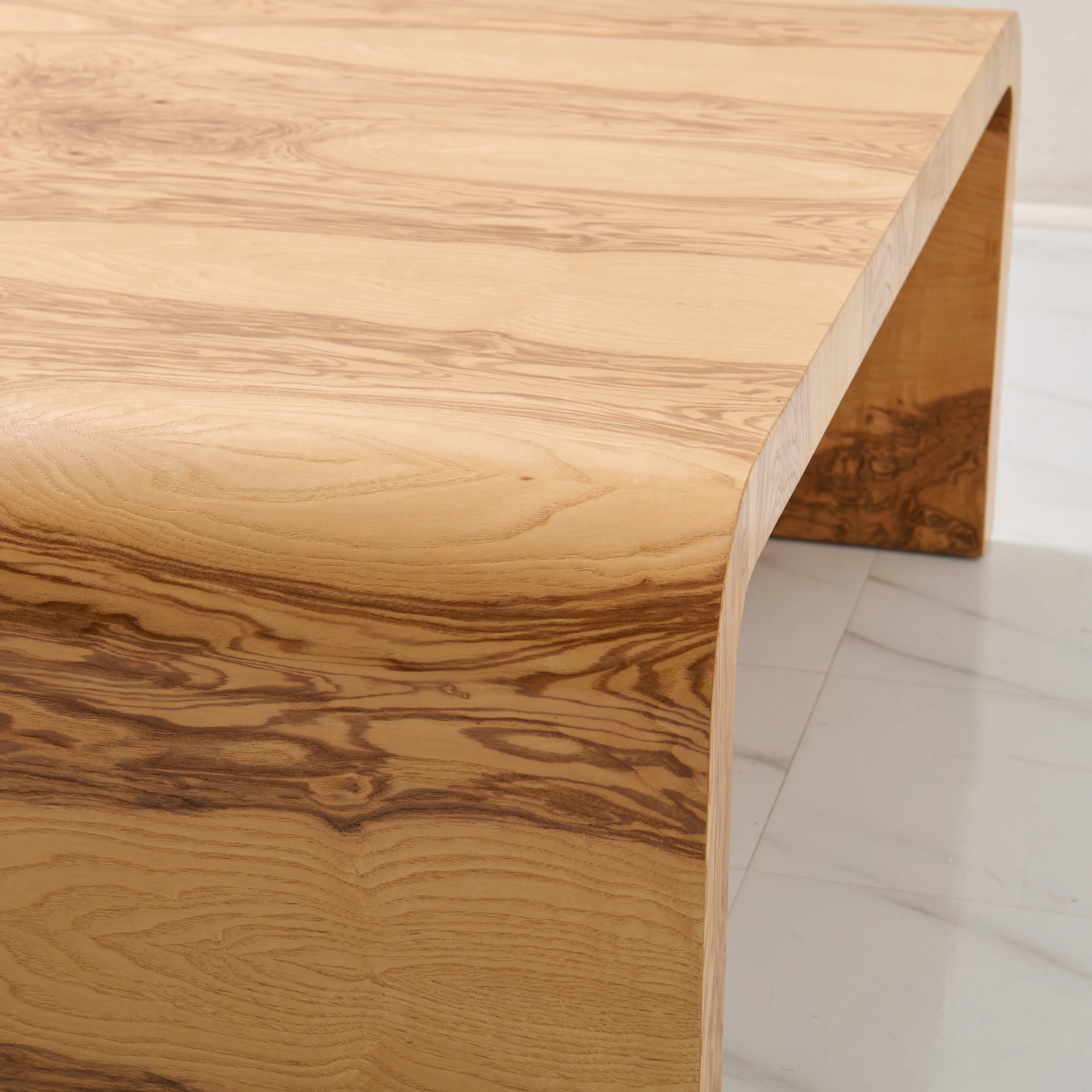 Custom Olive Ash Burlwood Coffee Table – Amber Finish - Image 7