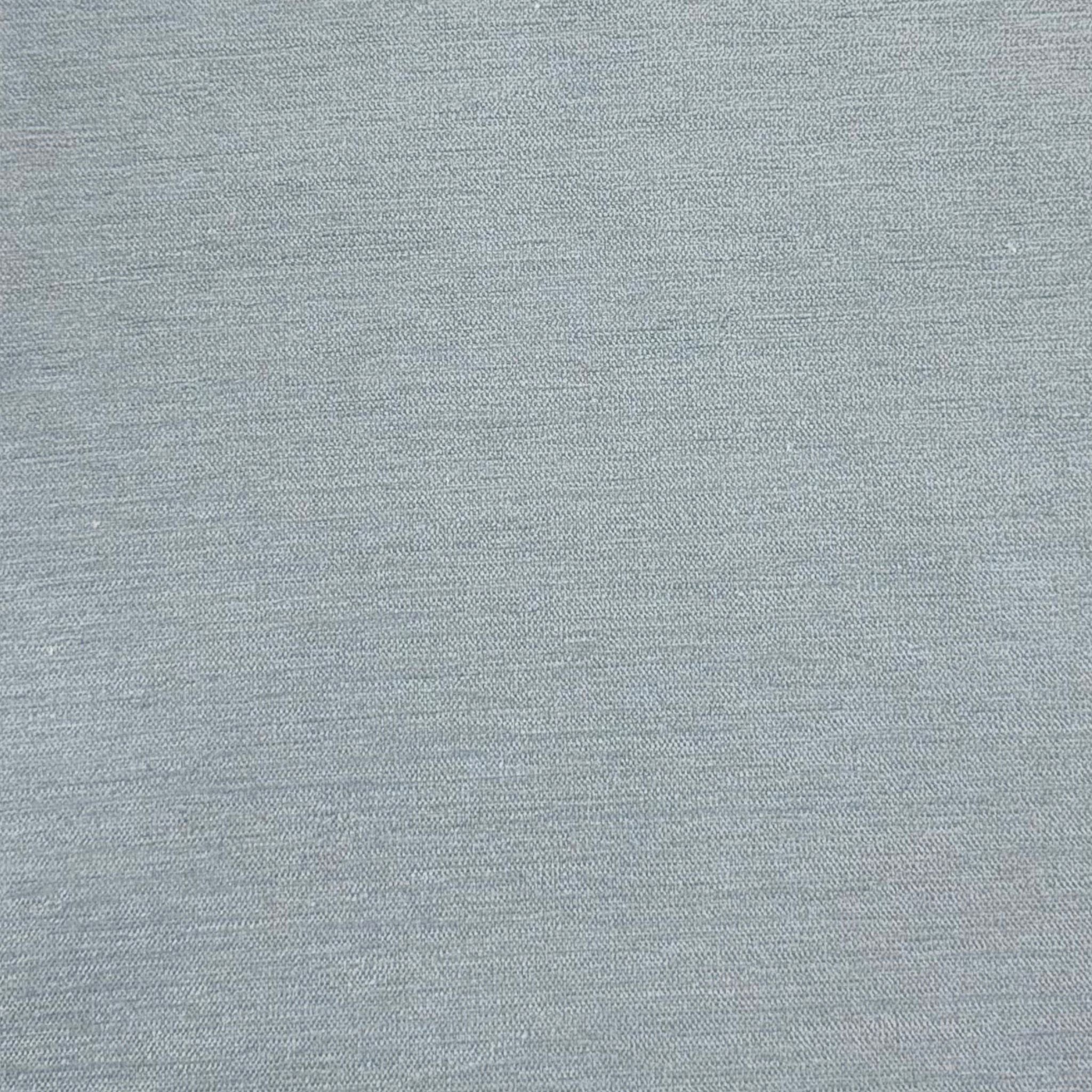 Custom Upholstered Bench in Sky Blue Woven Fabric - Image 3