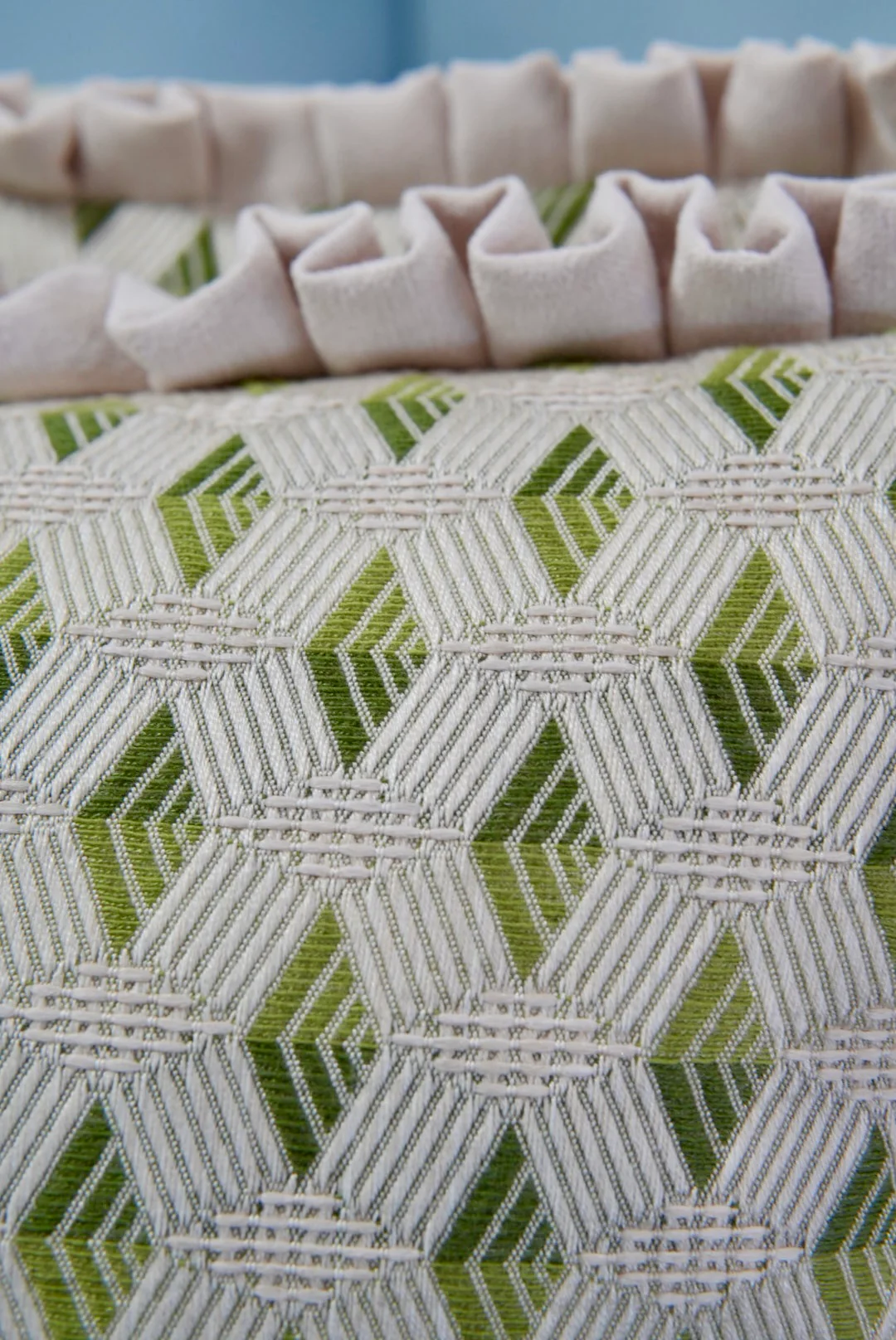 Handcrafted Throw Pillow – Diamond Greenhouse Woven Fabric - Down Feather - Image 4