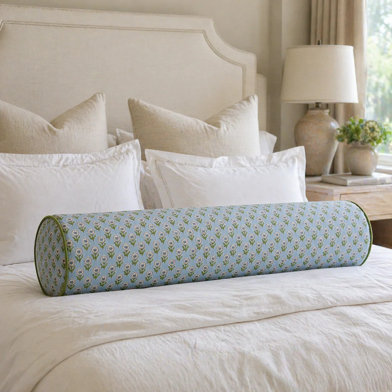 Schumacher Bolster Pillow – Designer Decorative - Foam Insert - Image 2