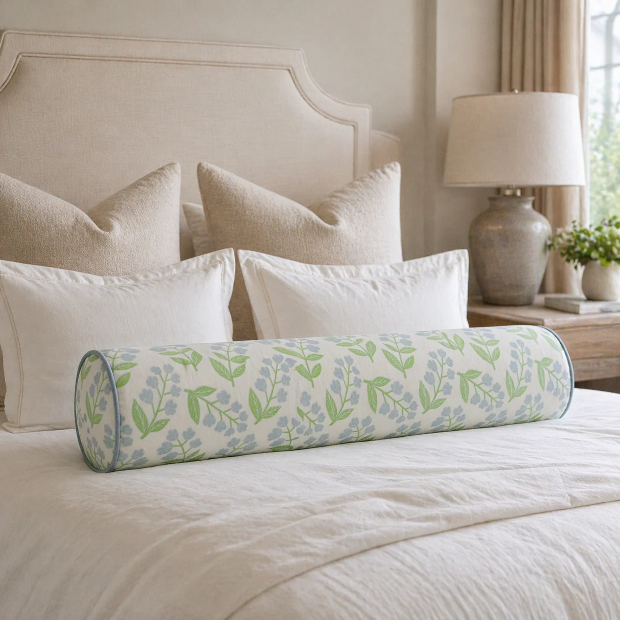 Handcrafted Bolster Pillow – Designer Decorative - Foam Insert - Image 2