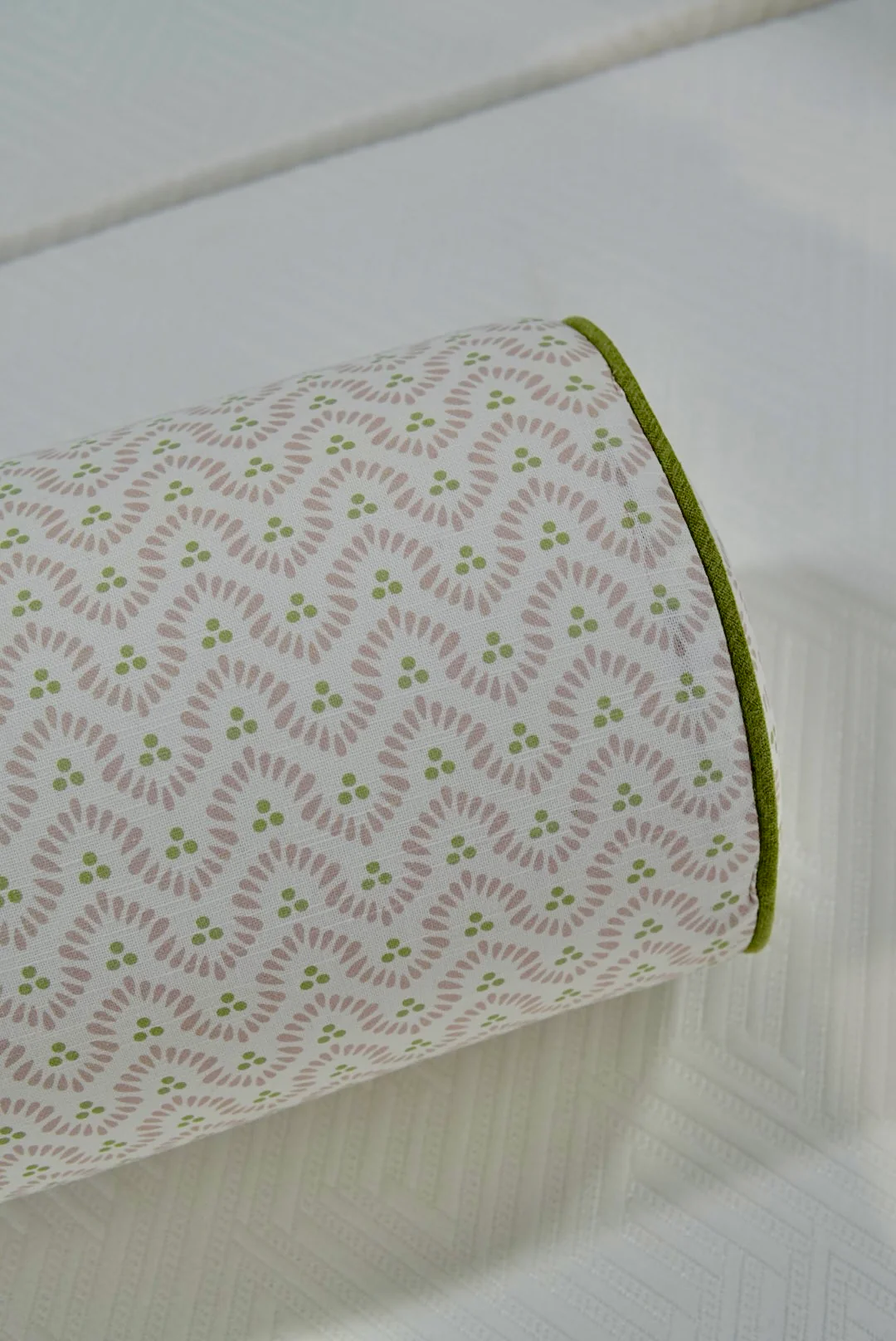 Handcrafted Bolster Pillow – Anna French Wynford Blush Fabric - Foam Insert - Image 2