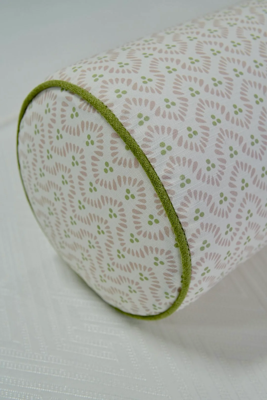 Handcrafted Bolster Pillow – Anna French Wynford Blush Fabric - Foam Insert - Image 3