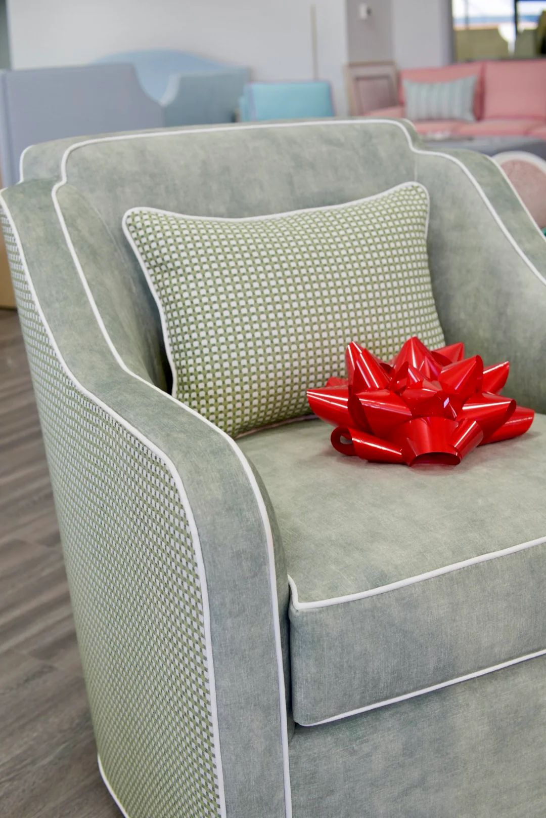 Handcrafted Throw Lumbar Pillows – Darcy Thibaut Fabric - 50% Down Feather - Image 2