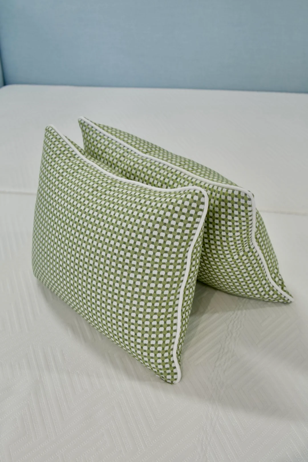 Handcrafted Throw Lumbar Pillows – Darcy Thibaut Fabric - 50% Down Feather - Image 7