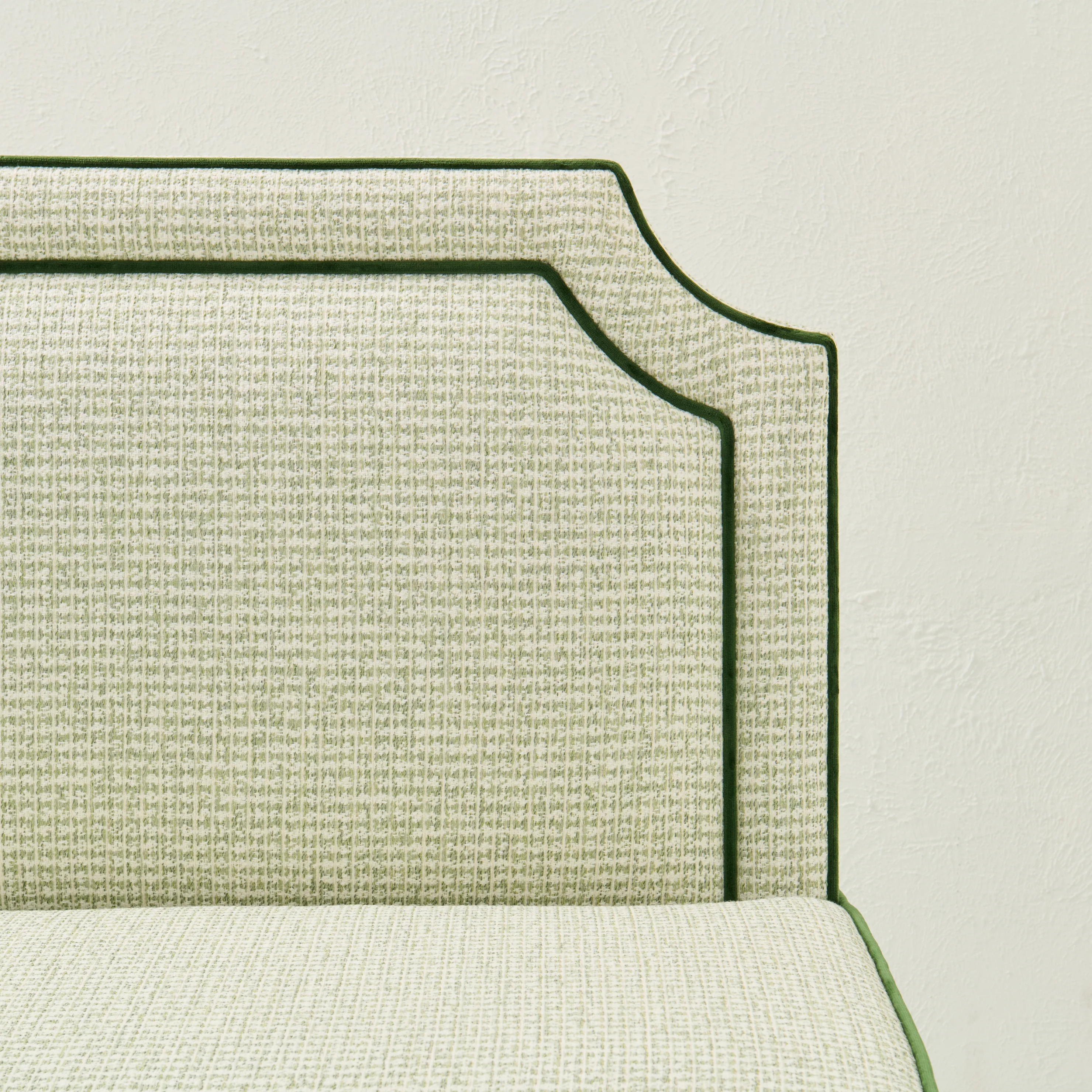 Addison Banquette – Performance Thibaut Fabric - Green Trim - Image 4