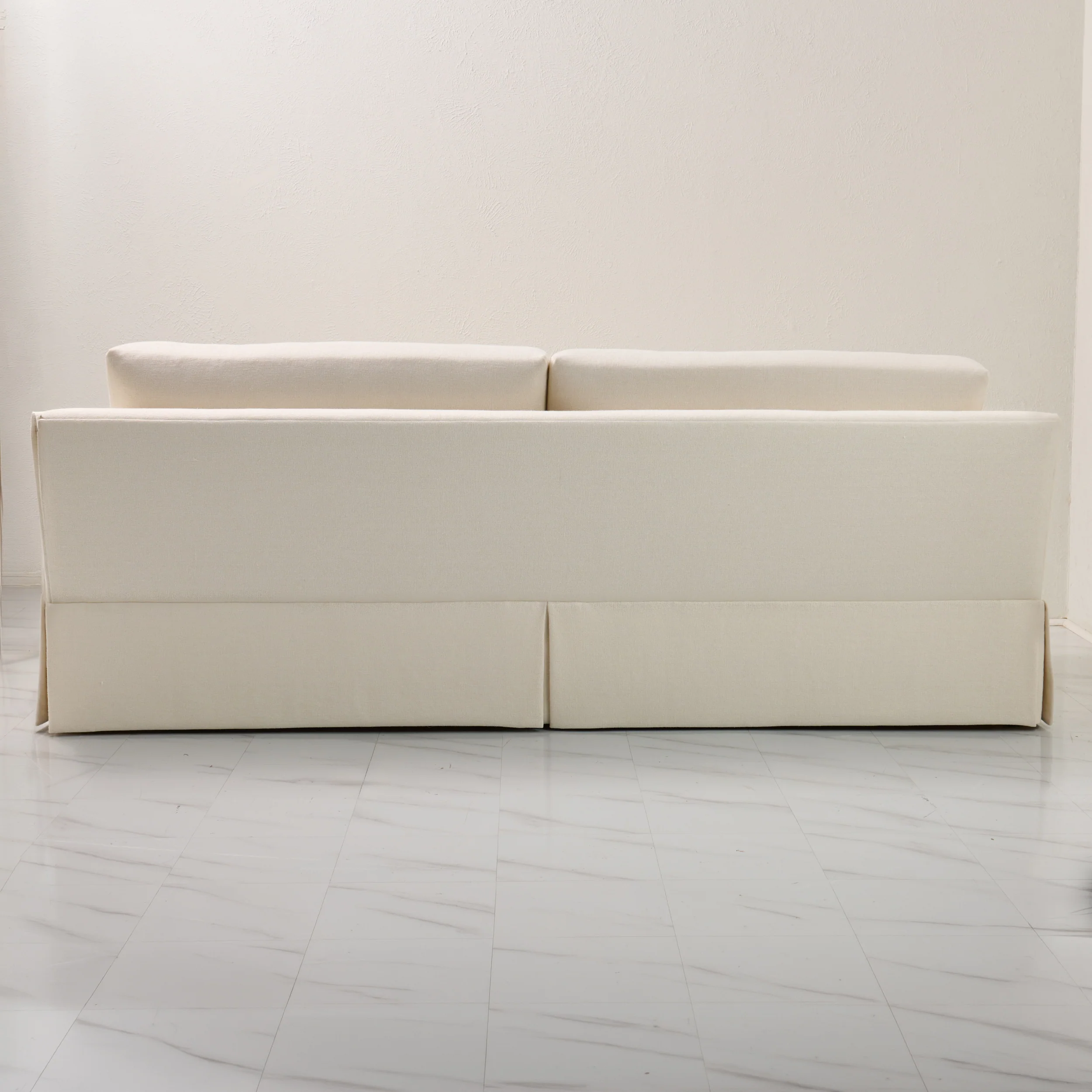 Luxe Feather-Seat Skirted Sofa in Upholstery Linen Fabric – Custom Built - Image 11