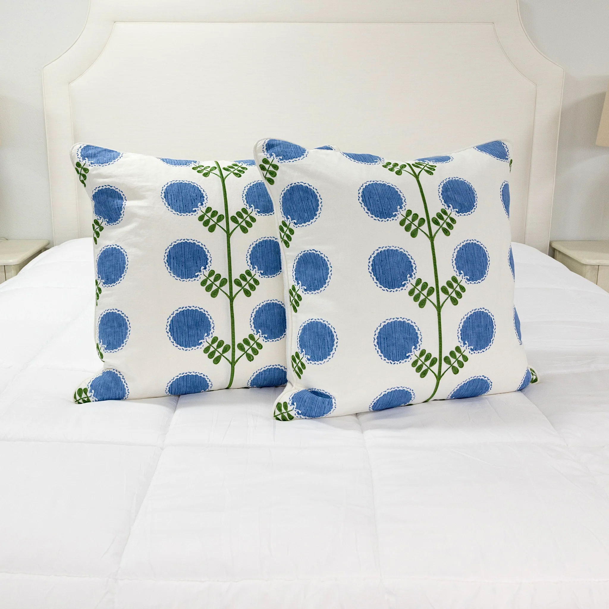 24”x24” Throw Pillow ( Set of 2) - Artha Sapphire Fabricut Fabric - Custom Upholstered Accent Pillows - Image 4