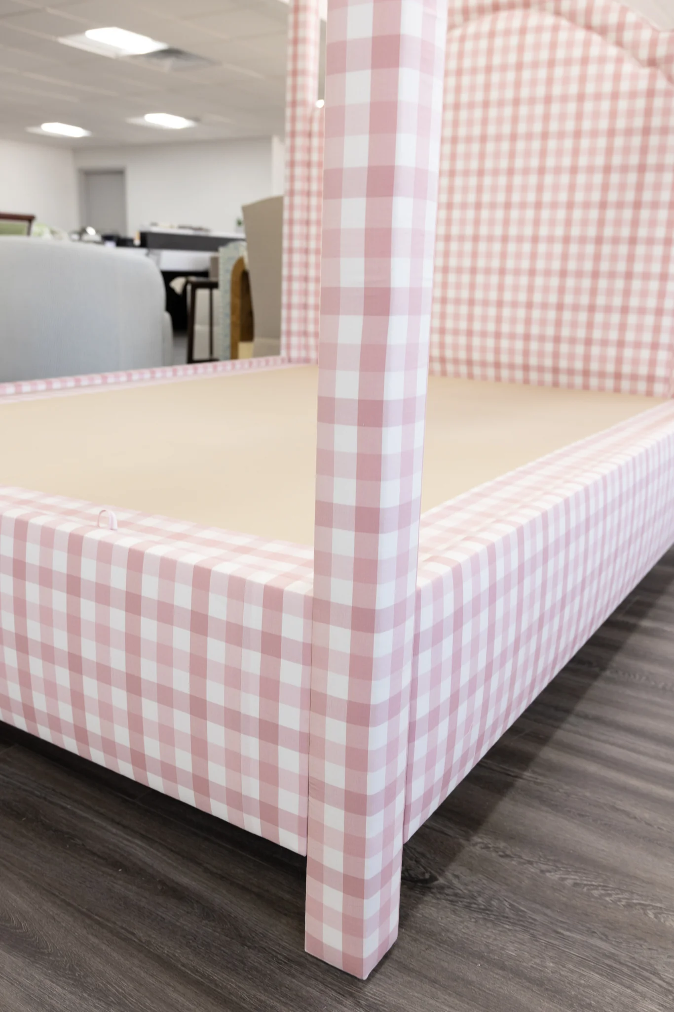 Queen Canopy Bed - Upholstered in Anne French Fabric - Image 3