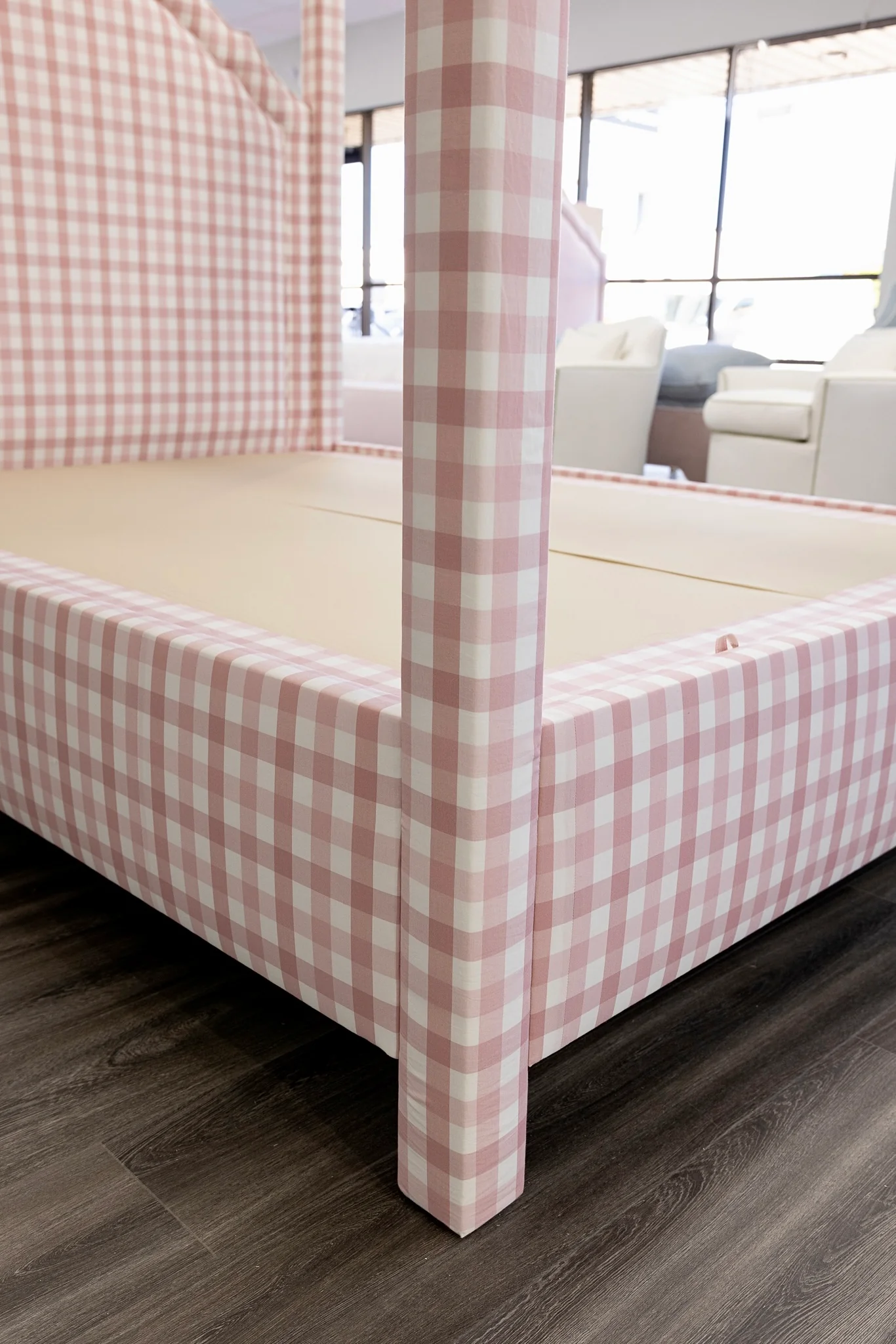 Queen Canopy Bed - Upholstered in Anne French Fabric - Image 6