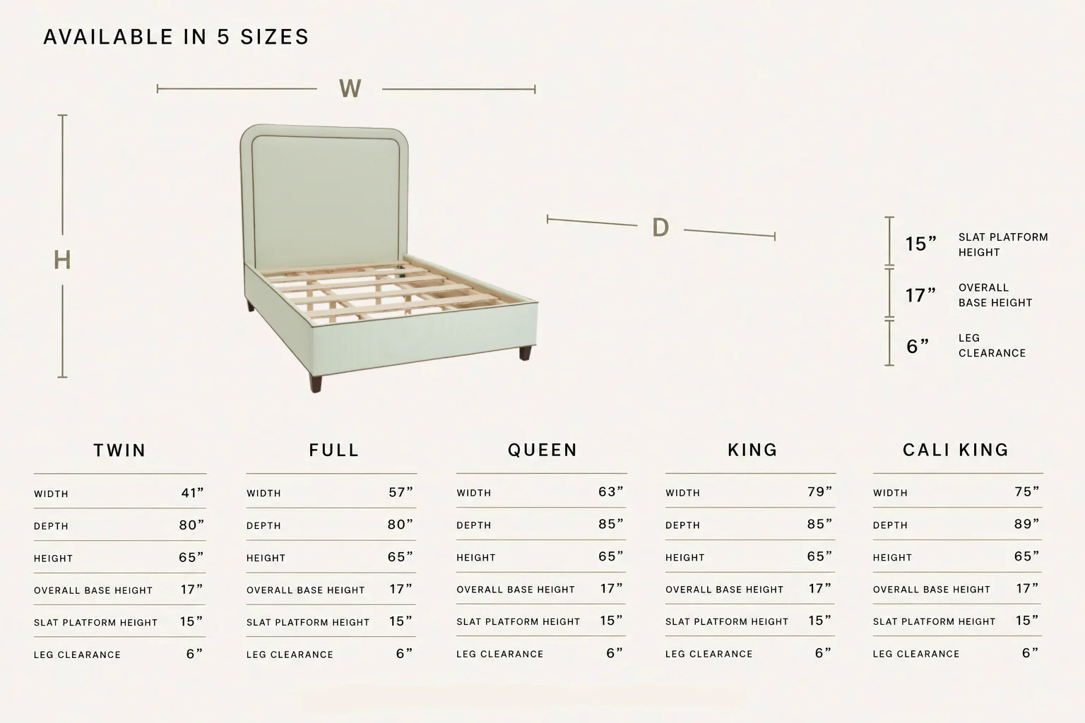 The Lorraine Queen Platform Bed - Striped Green & White Fabric - Leather Trim - Image 3