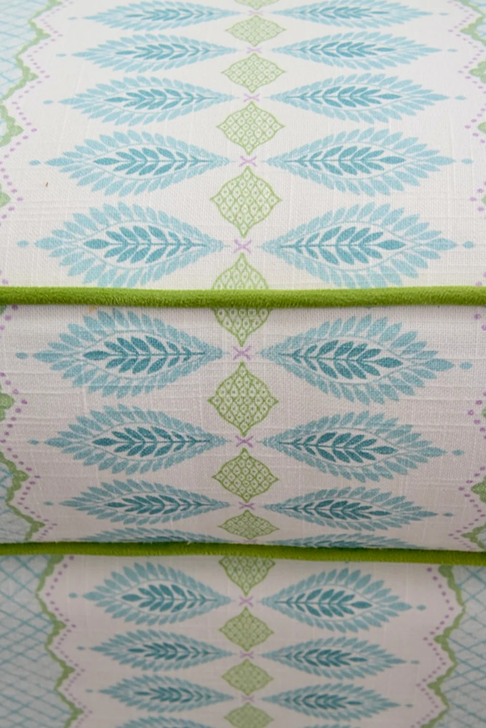 Tight back Waterfall Lounge Chair in Print Fabric - Contrast Piping - Image 6