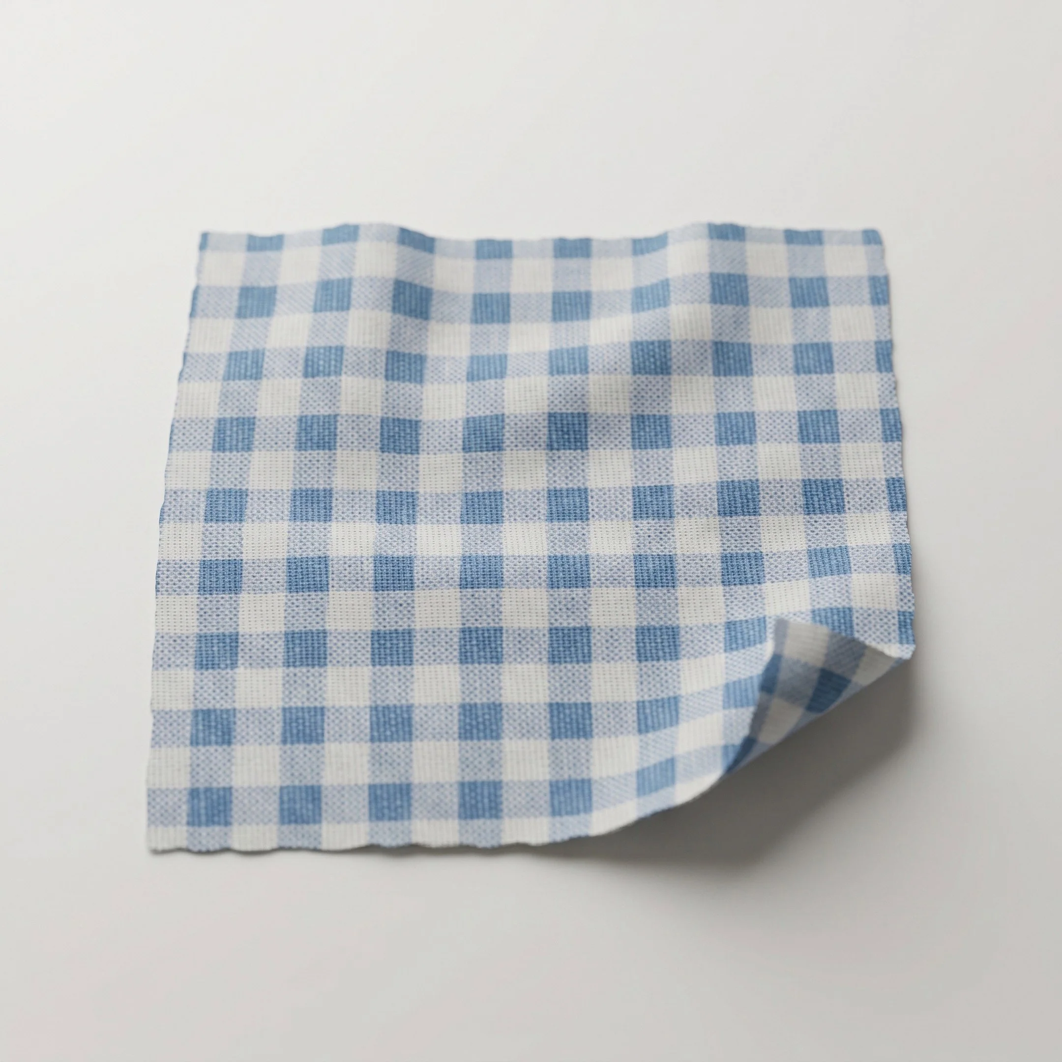 60”H Twin Headboard in Blue Gingham Fabric - White Trim - Image 3